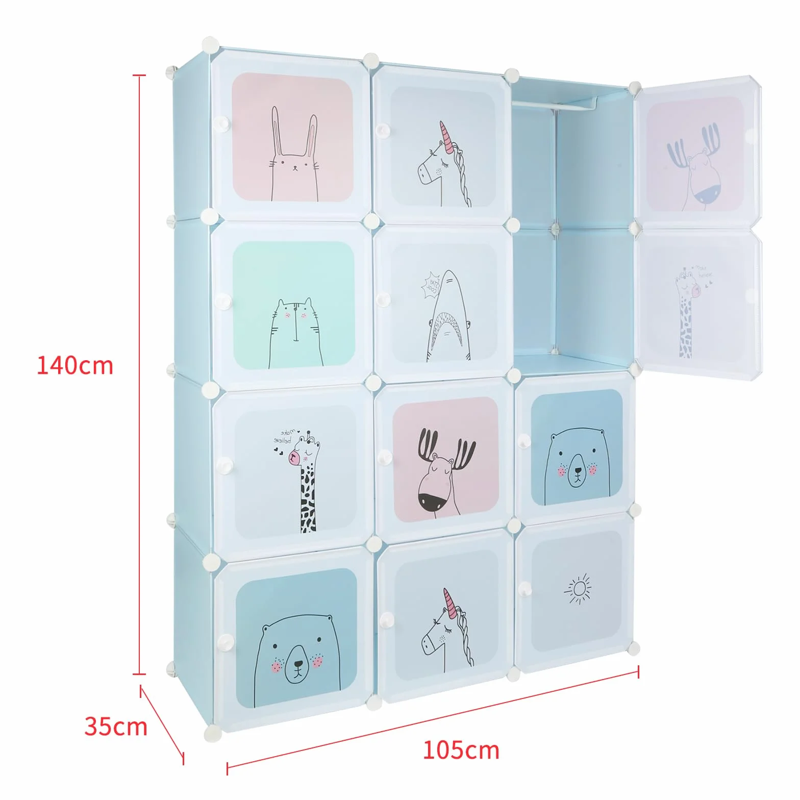HUOLE Armario Modular para Colgar Ropa, Almacenaje, Fácil Montaje, Cubo Profundo