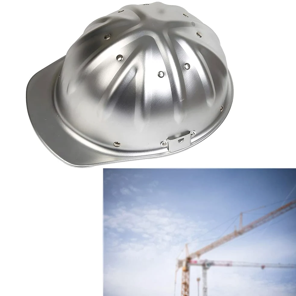 Casco de Seguridad, Sombreros Grandes Casco rígido de Lado Ancho Casco de Aluminio Casco Protector Ajustable Casco de construcción El Refuerzo de aleación de Aluminio en la Parte superi
