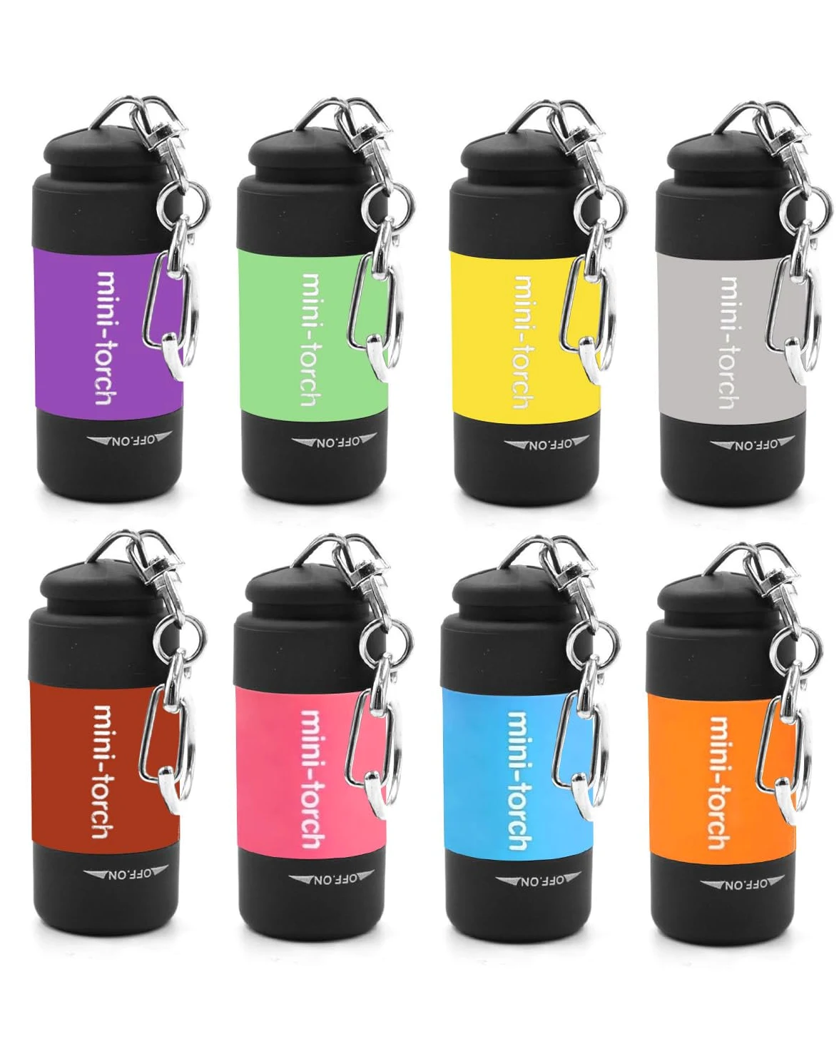 Mini Llavero USB Portatil de UCEC Linterna Recargable LED Colores 8 unds