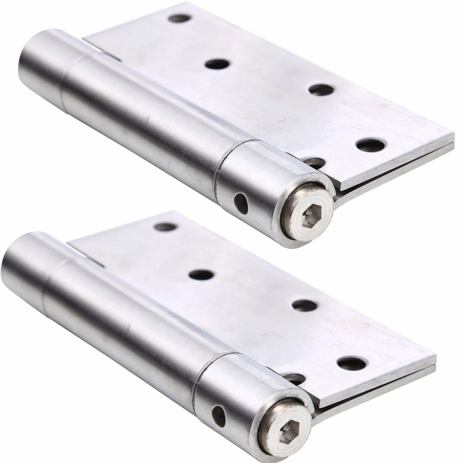 UHPPOTE 4 inch Acero Inoxidable Single Resorte Muelle Puerta Bisagra Automáticamente Cerrado Cómodo (Paquete de 1 Par)