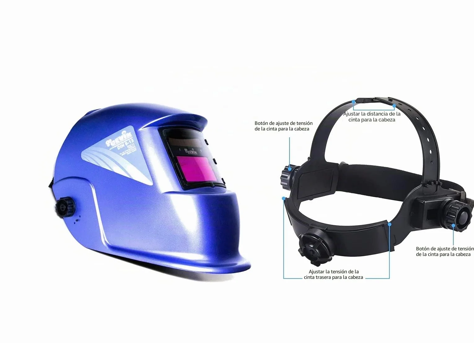 CEVIK PRO CE-PE600S - Pantalla Electrónica Regulable para Soldadura - Protección MMA, MIG, TIG - Filtros Dual - Uso Profesional