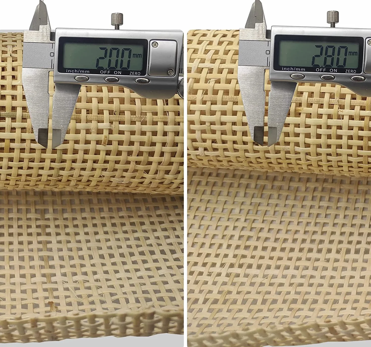 Rollo de Rejilla Mimbre Cuadradillo para decoración POR METROS AL CORTE, 100% Vegetal (50 cm)