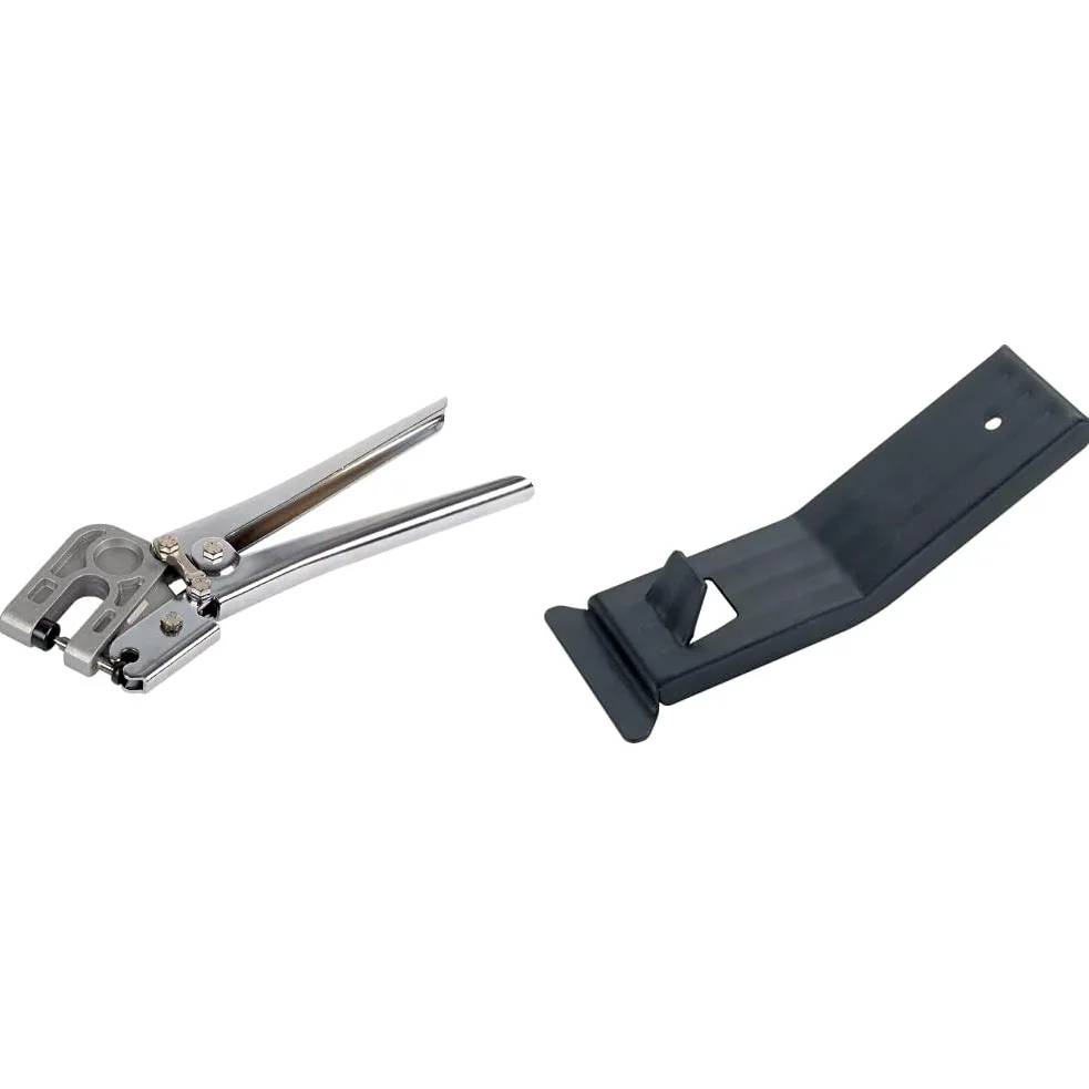 Wolfcraft 4029000 Punzonadora para unir perfiles "versión monomanual" + 4045000 Levantador de paneles de pladur con gancho de tracción 215 x 75 x 15 mm, multicolor