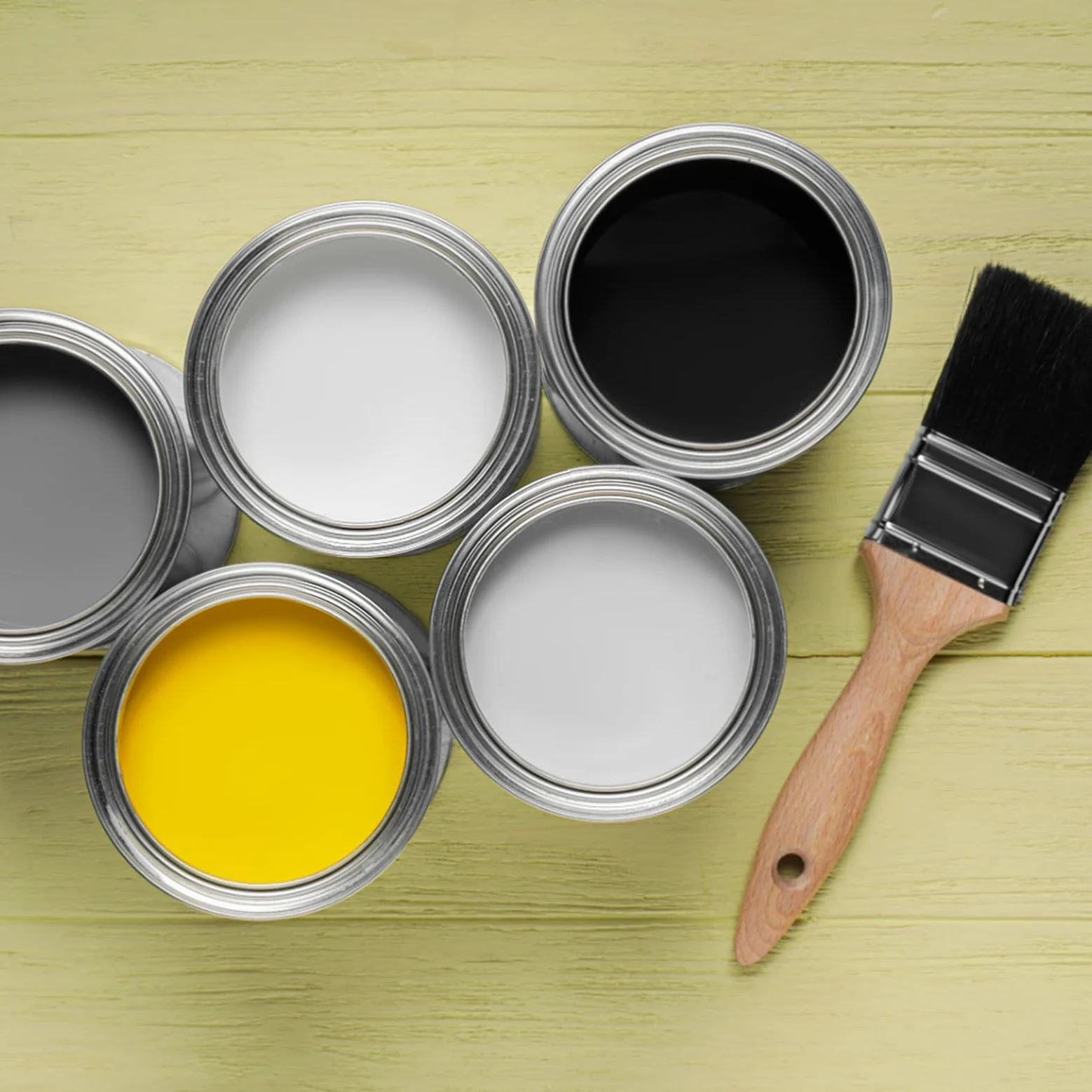 6 latas de metal vacías con tapa a presión, 1000 ml, lata de color, latas de conservas, recipientes de pintura para el hogar y la oficina