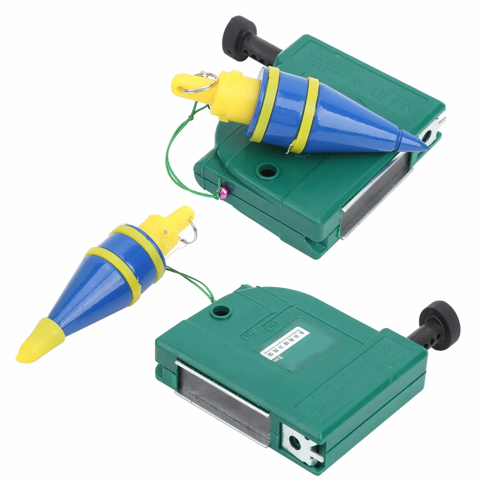 2pcs 3 metros de aleación de acero alambre magnético martillo línea caída plomada Bobs Plomada Bob Setter