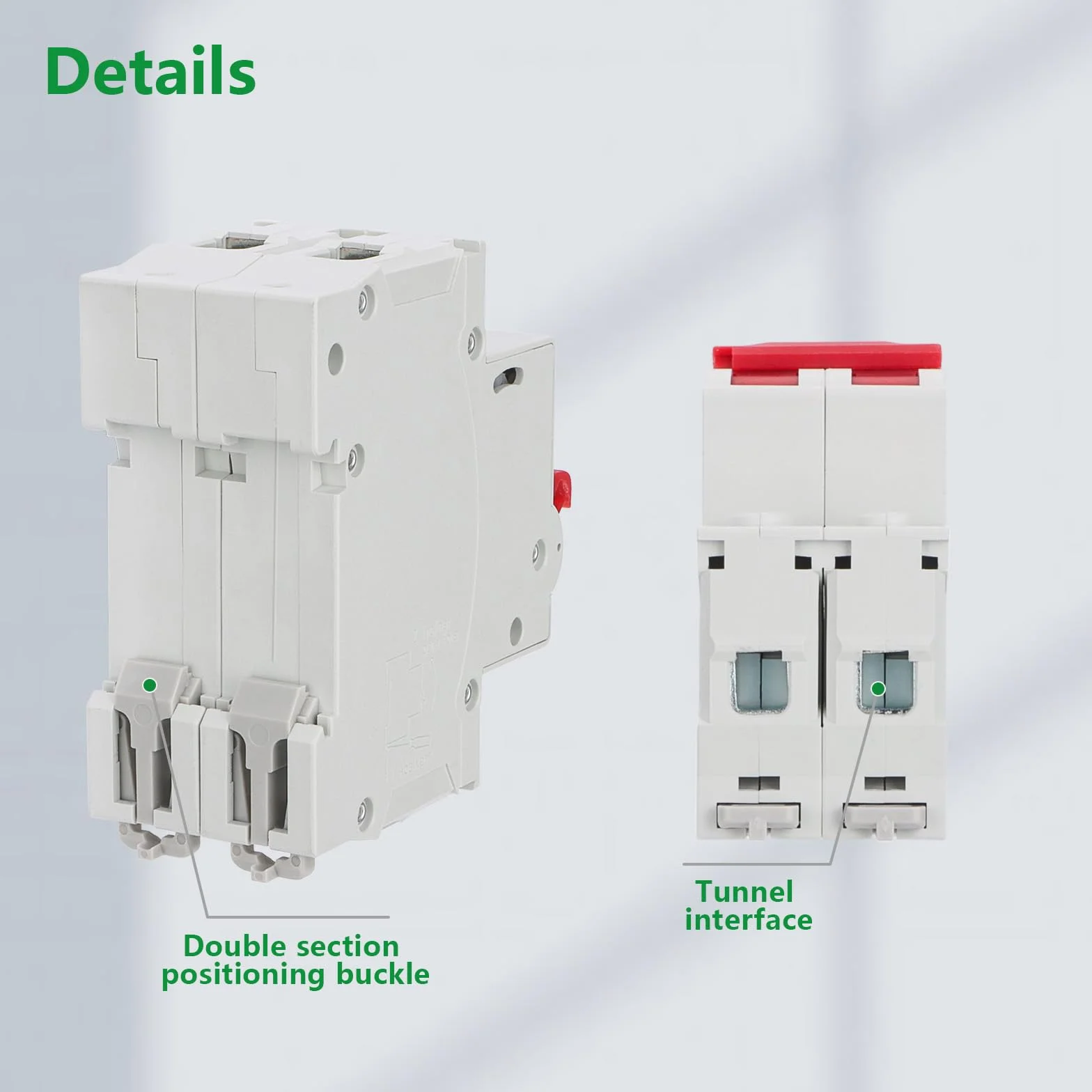 Wengart Magnetotérmico de CC (Corriente Continua) 63A 500V,Disyuntor Bipolar (2P) para Instalaciones Solares Fotovoltaicas,Autocaravanas y Baterías,Montaje en Carril DIN