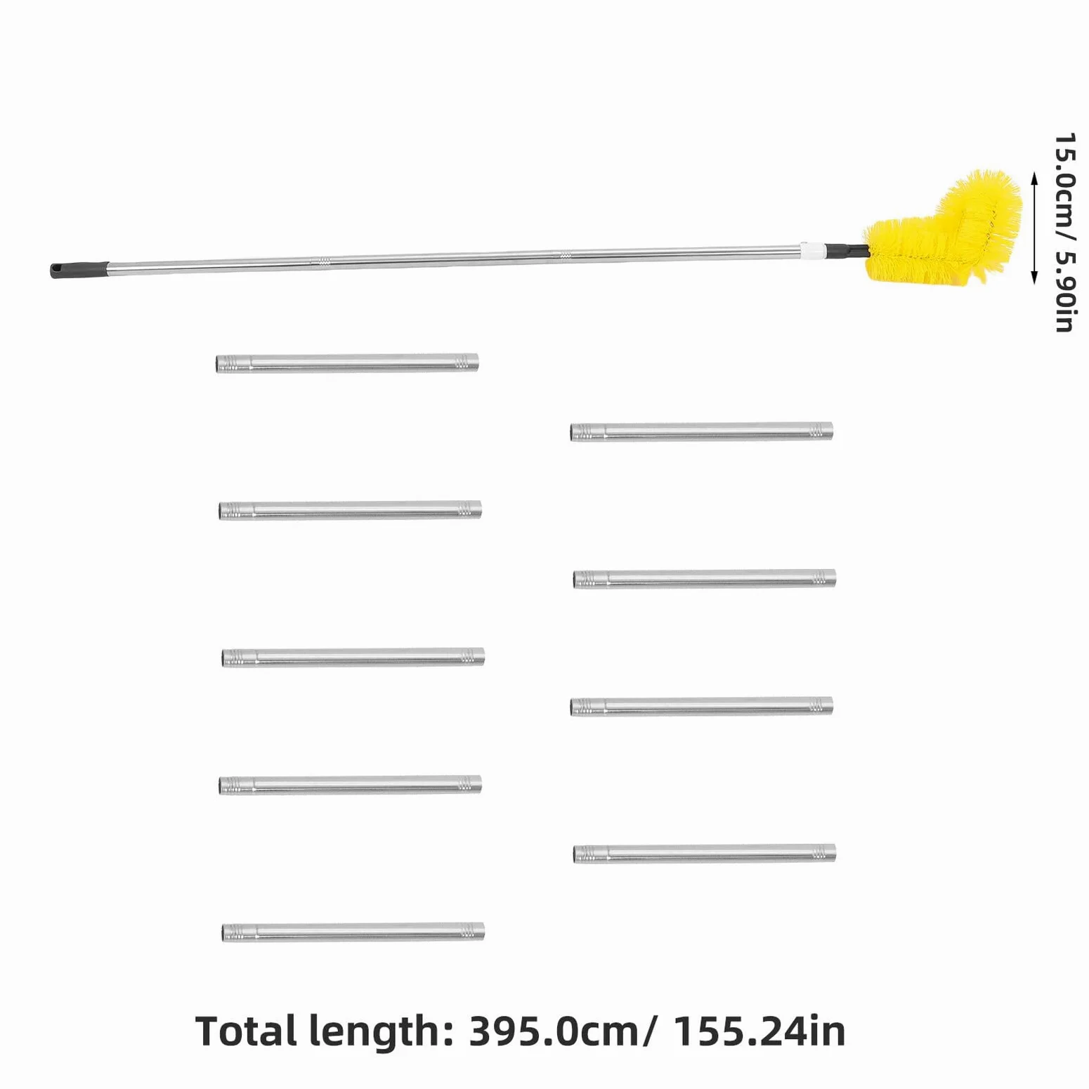 Juego de Herramientas Profesionales para Limpieza de Chimeneas y Conductos de Secadora, Cepillo Desmontable de 4 M (13 Pies) Varillas de 32 Cm, Kit para Deshollinar Estufas de Leña