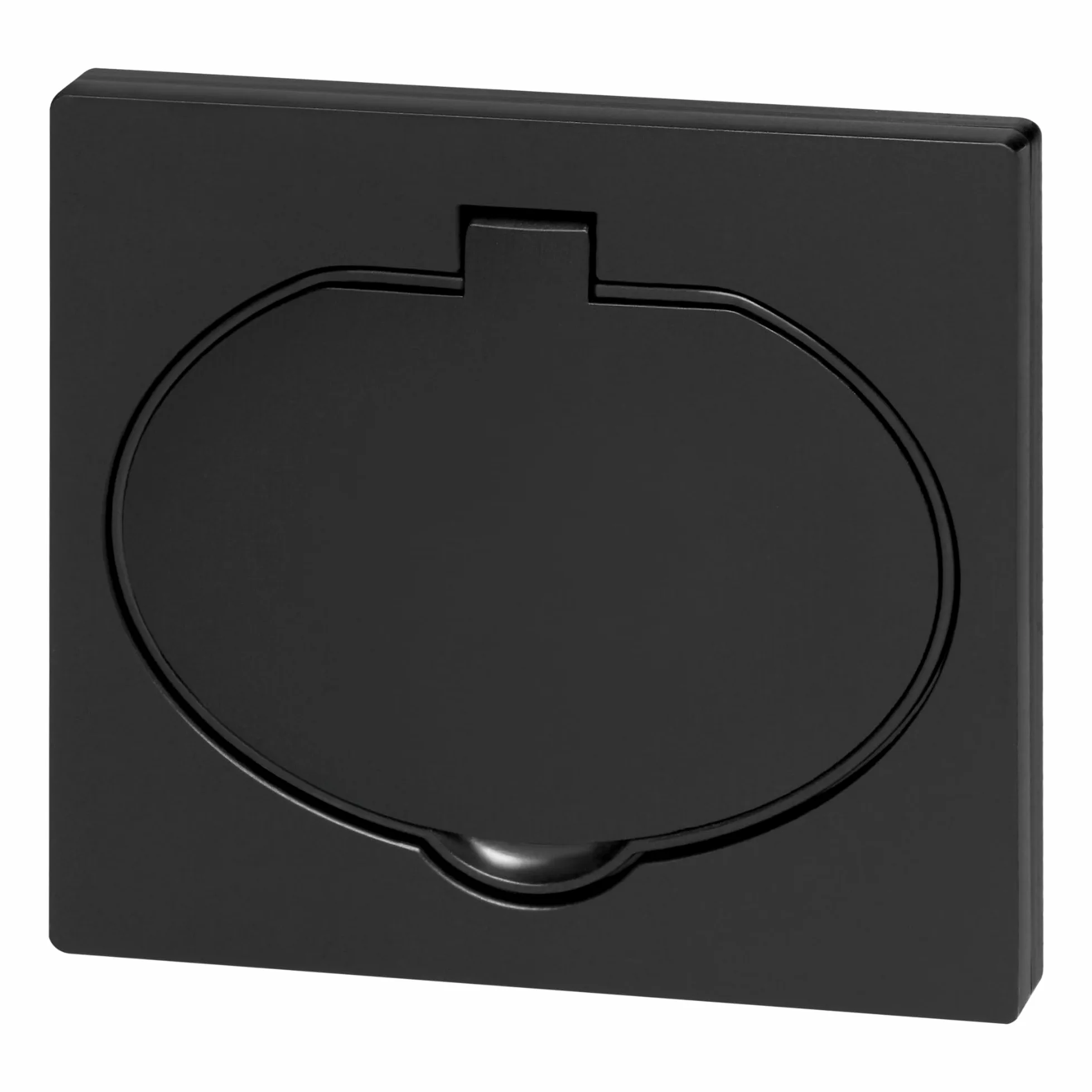 Enchufe Empotrable Negro Mate de Diseño Moderno | Con Tapa Hermética IP44 para Baño y Cocina | Enchufe de Pared Tipo Schuko Premium 1x2P+T (Negro)