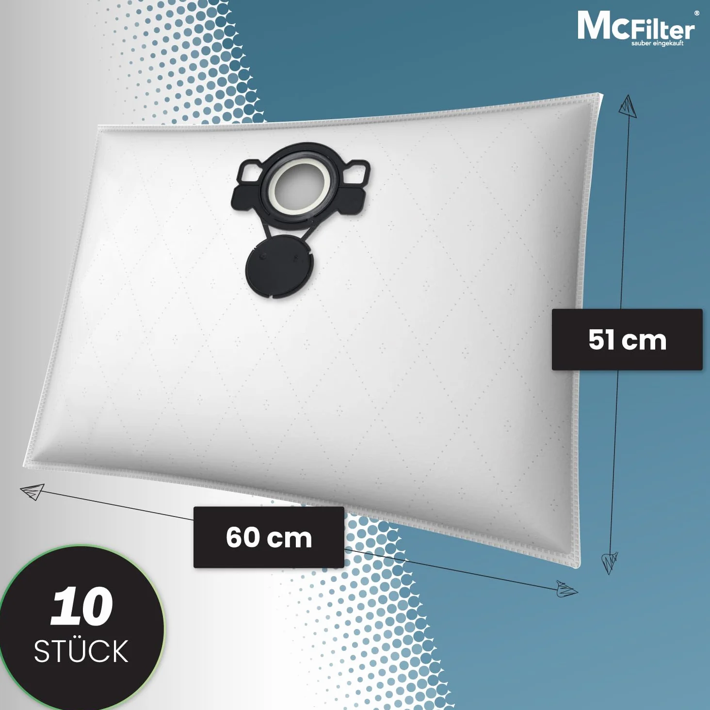 McFilter 10 bolsas de aspiradora compatibles con Nilfisk | Attix 30 | Attix 3 | IVB 3 | Compatible como 107419591 | Microfieltro de 3 capas con cierre higiénico | Cubierta de plástico