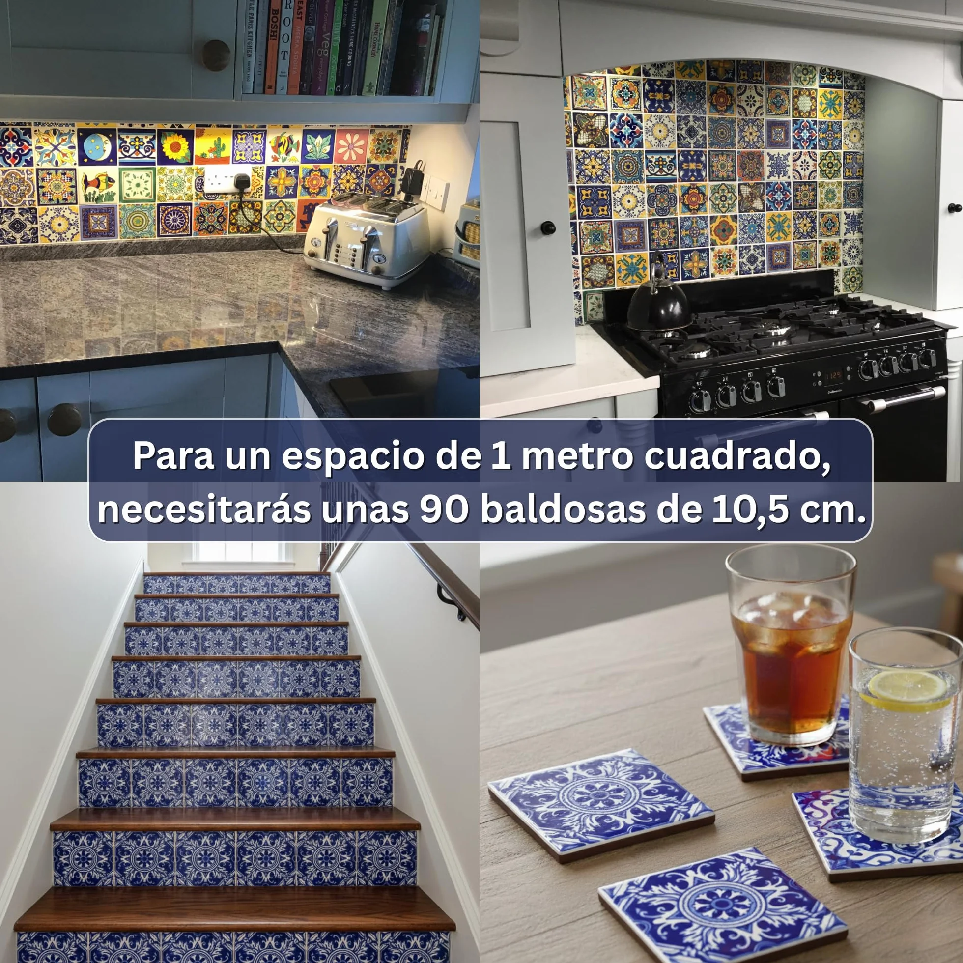 Tumia LAC Azulejos Mexicanos Artesanales de Talavera de 10.5cm