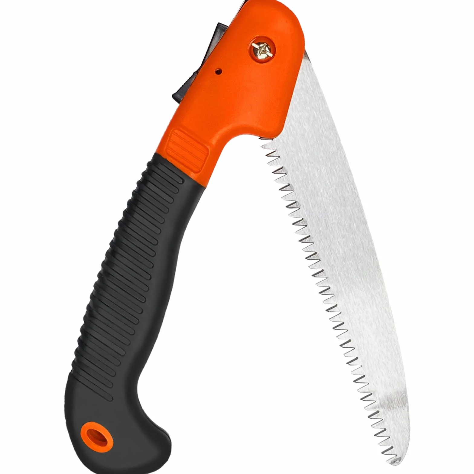 Newaner Serrucho de Poda Plegable 180mm Sierra de Mano Mango Antideslizante Cierre de Seguridad Naranja