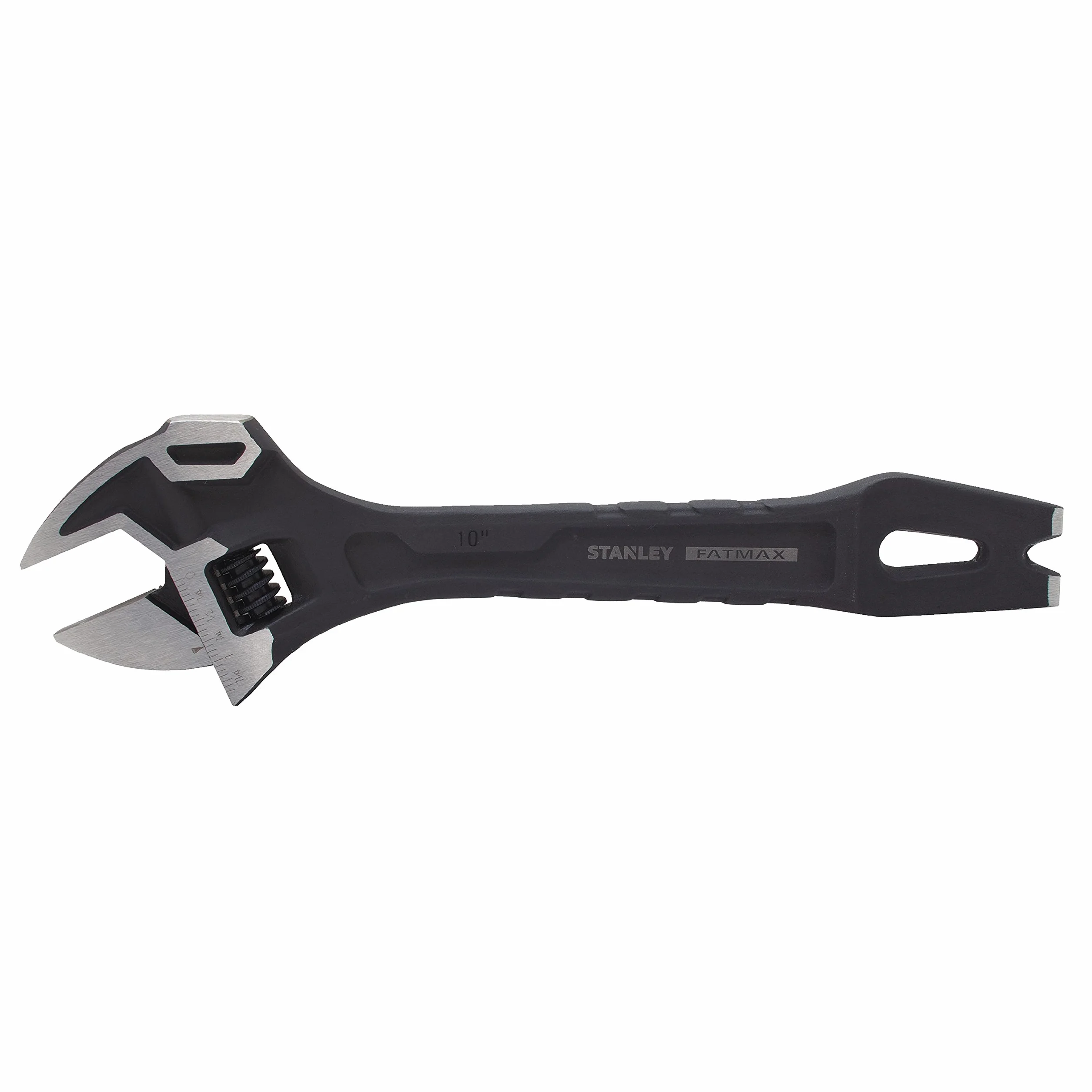 STANLEY FATMAX Llave Ajustable FatMax Demolición 4 en 1, Longitud 250mm, Herramienta Multifuncional con Apertura de 37mm, zona de golpeo reforzada - FMHT0-75081
