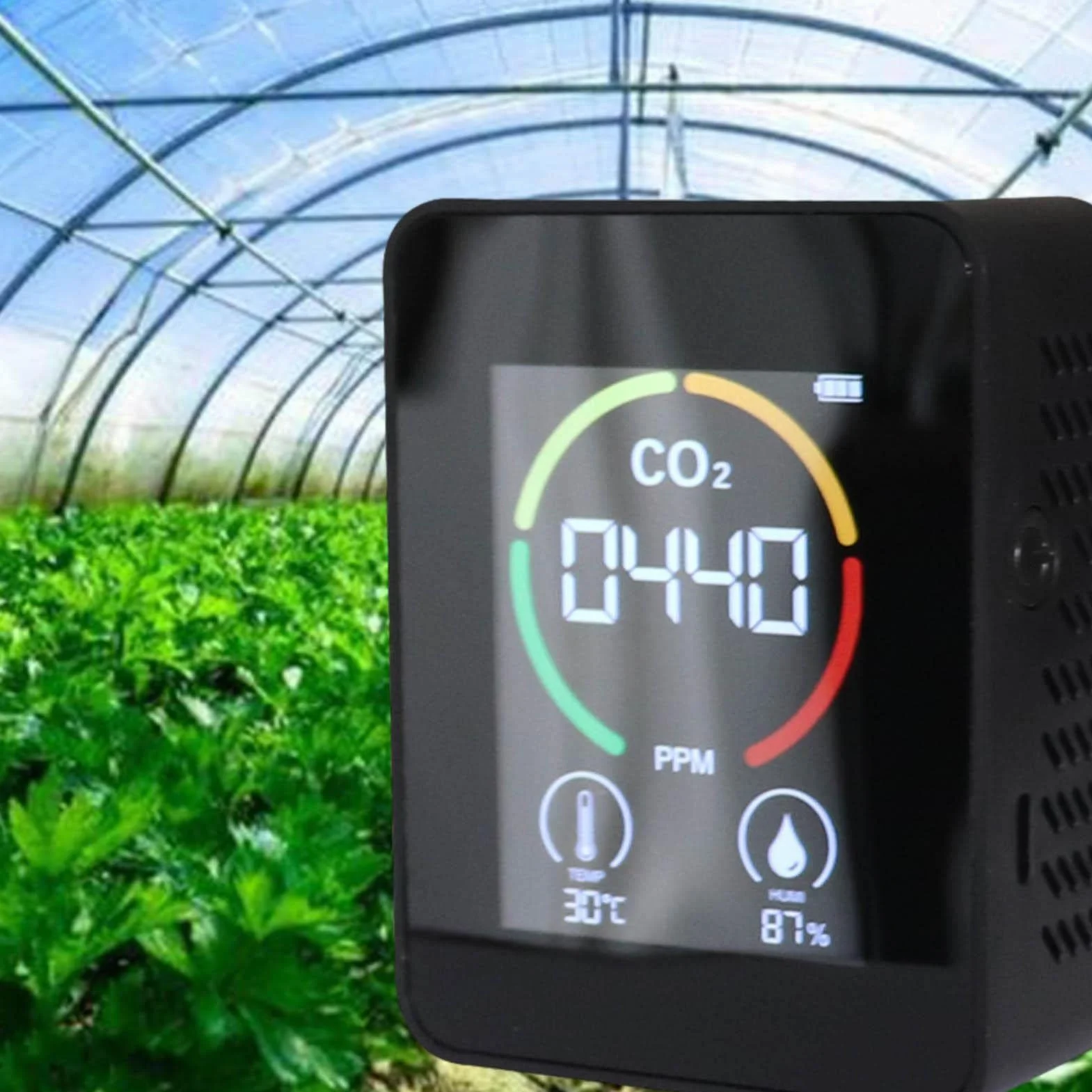 Calidad Aire Detector Co2, Medidor Co2, Comprobador Dióxido Carbono/Humedad/Temperatura, Homologado para Salas, Oficinas Y Diversas Ocasiones
