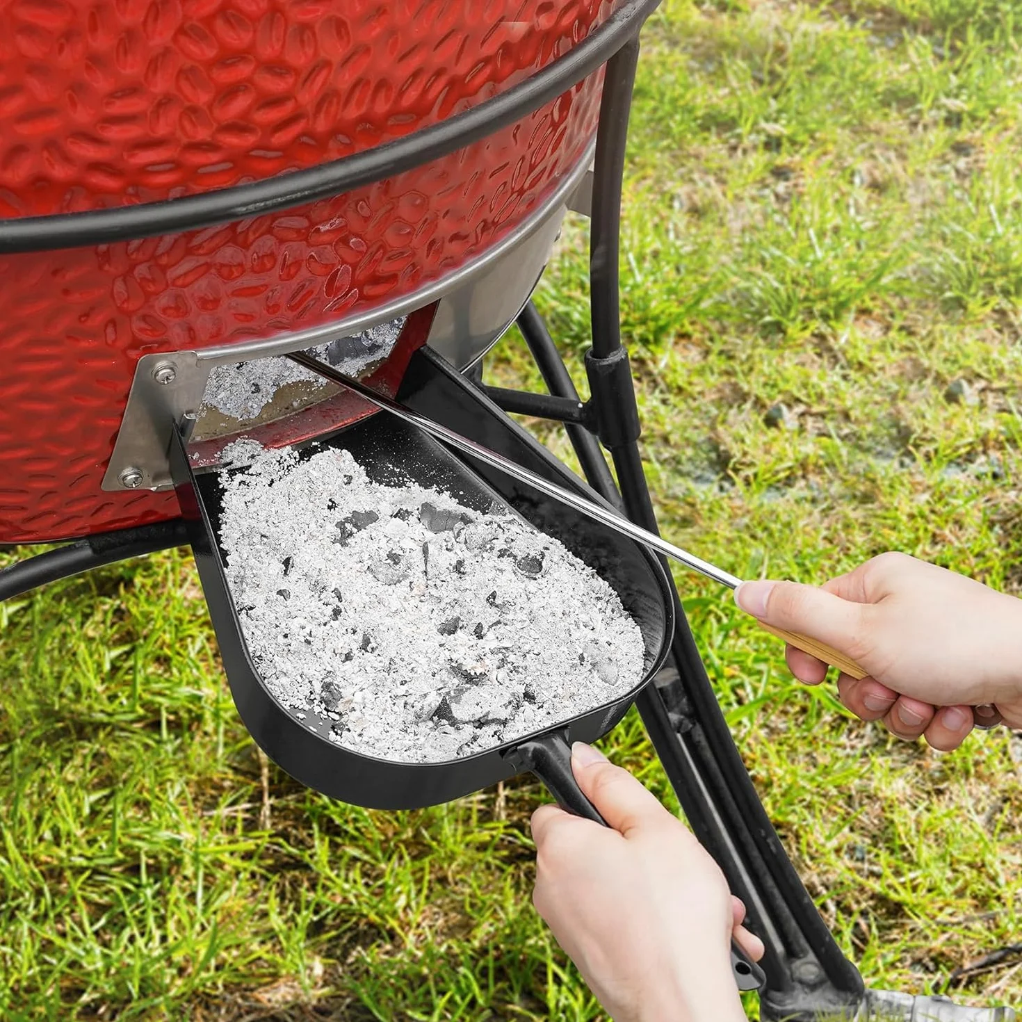 onlyfire Barbecue cenicero Herramienta de Ceniza Fit para Kamado/Ceramic Grill le Gusta Big Green Egg, Kamado Joe, Pit Boss, Louisiana, Grill Dome, Vision Grills, Char-Griller, etc.