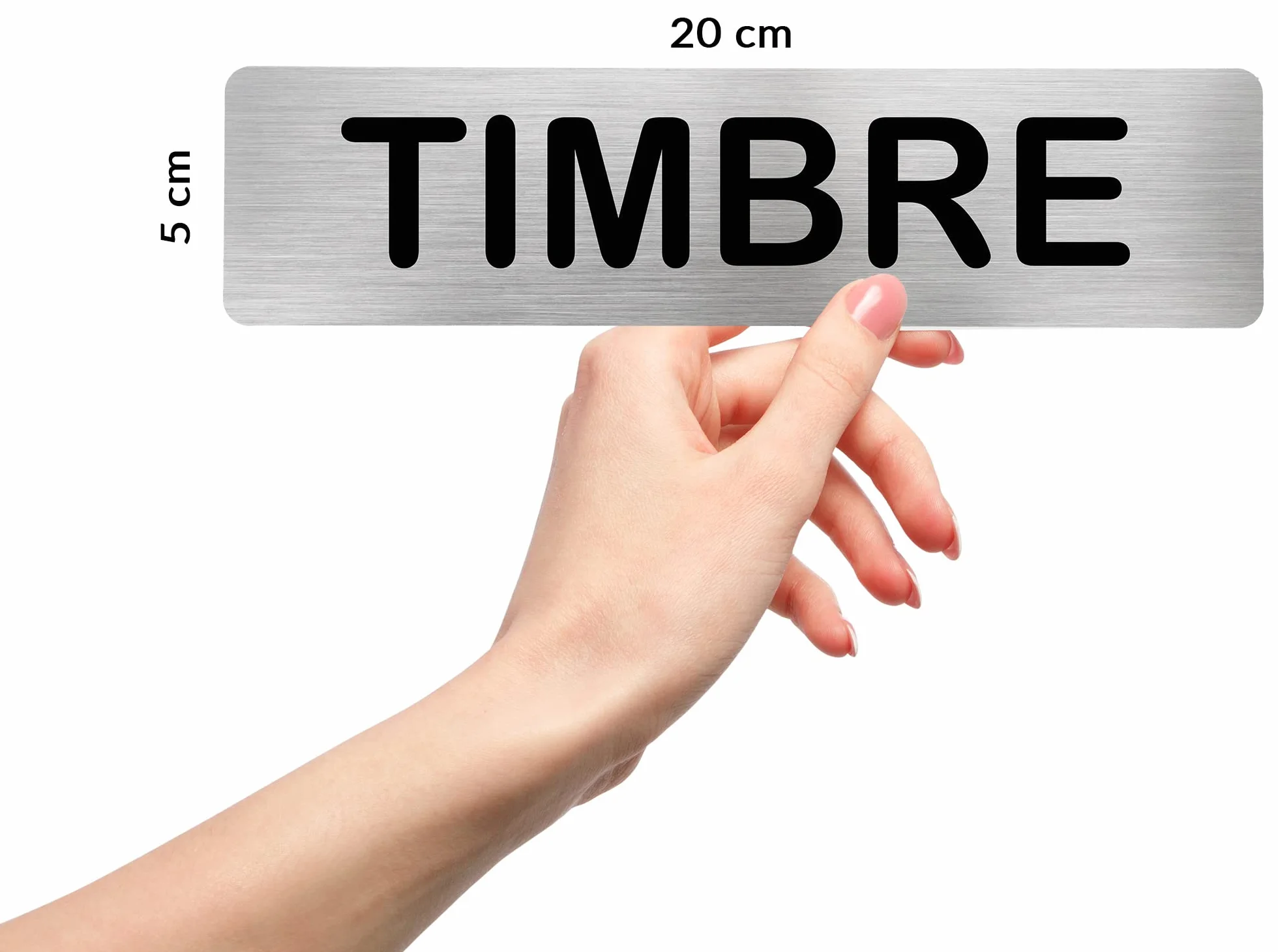 Señal de acero inoxidable TIMBRE | Placa puerta INOX | Señal informativa | Cartel Puerta 200X50mm