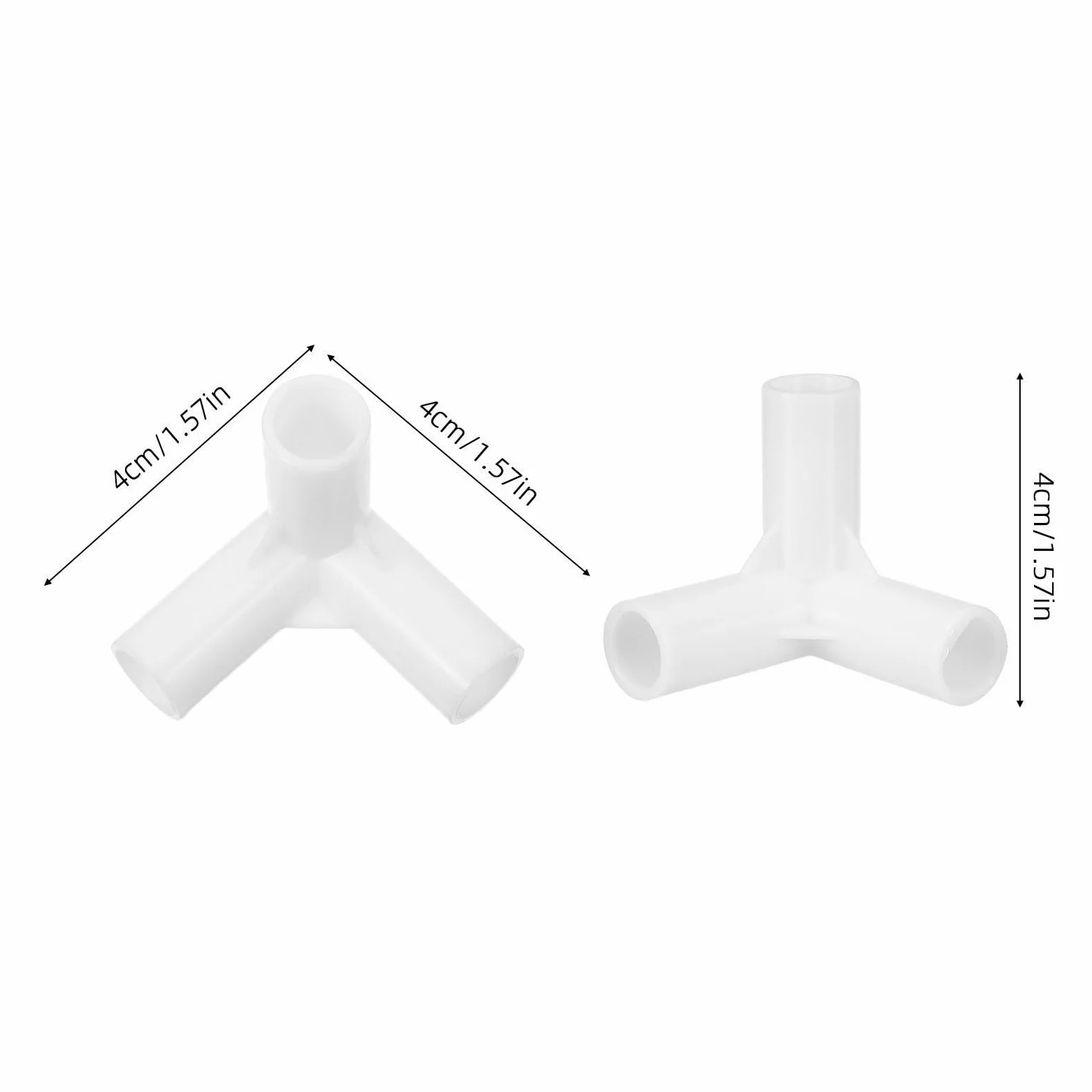 Kichvoe Conectores para Armario de Tela, 20 Piezas, Plástico Blanco, Unión de 3 Vías, Montaje Sencillo para Barras de Ropa y Dormitorio