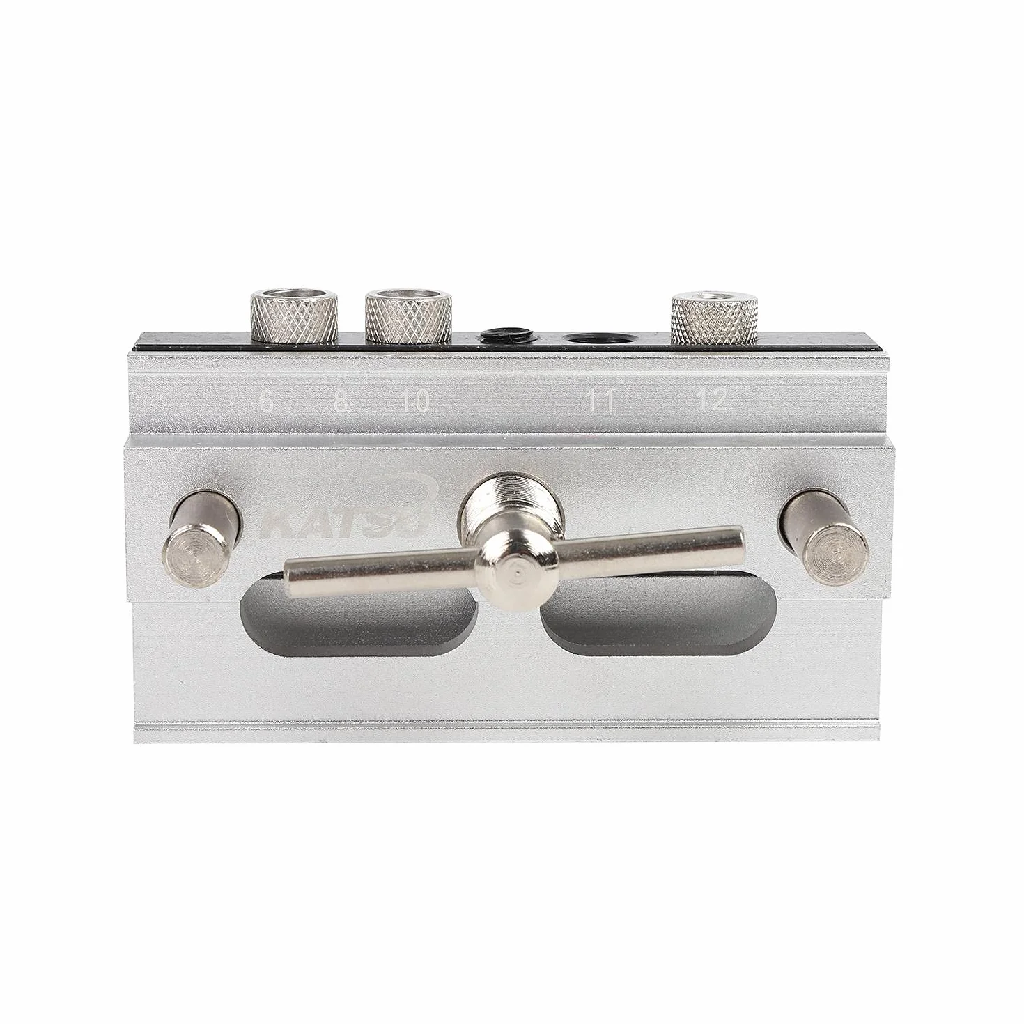 KATSU Kit de Plantilla de Clavija Autocentrante, Tamaños Métricos, Guía de Taladro, Herramienta de Localización de Posicionador de Carpintería para Maderas Gruesas 105408