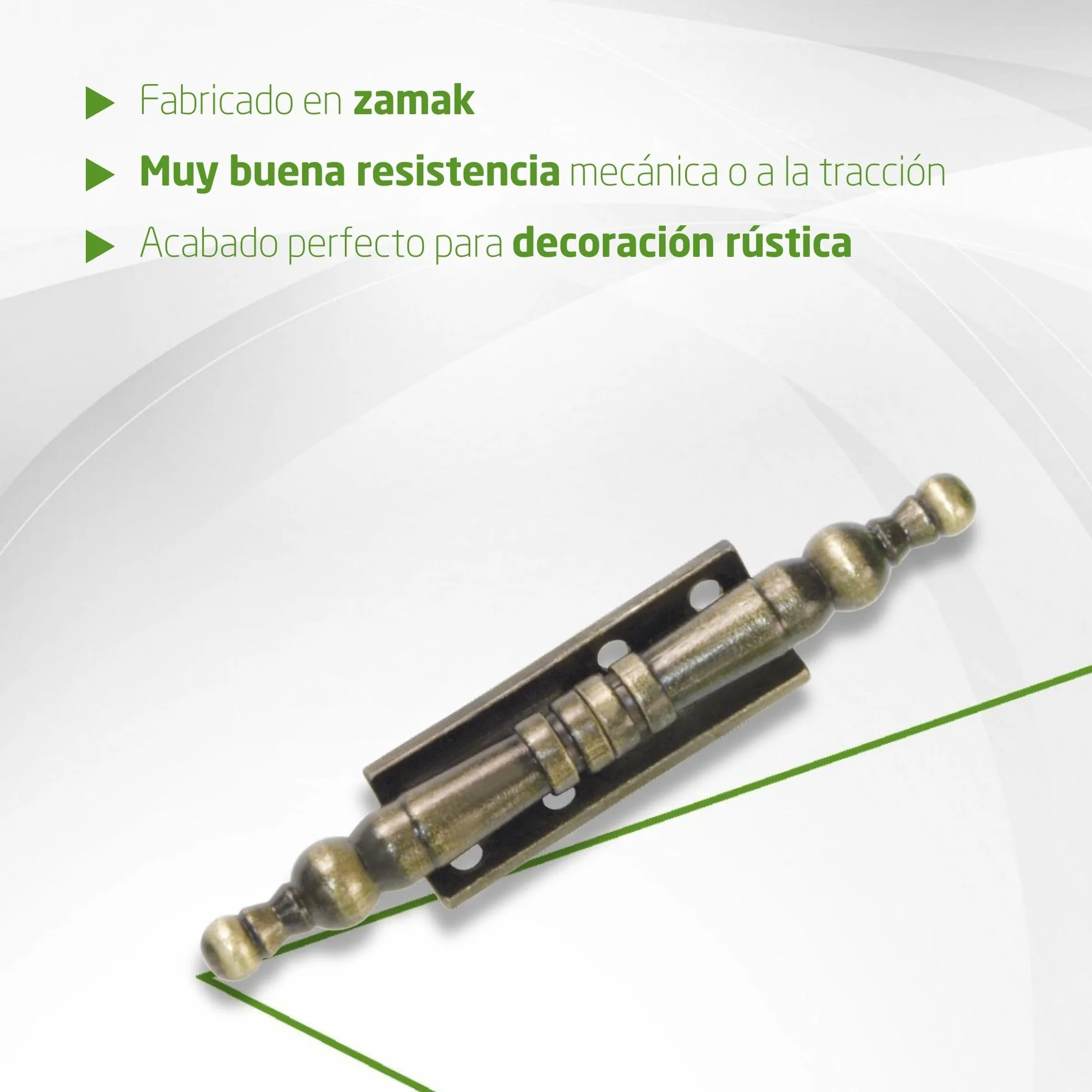 Amig Bisagra Desmontable Decorativa Zamak 100 x 10 mm Cuero para Puertas Abatibles Armarios