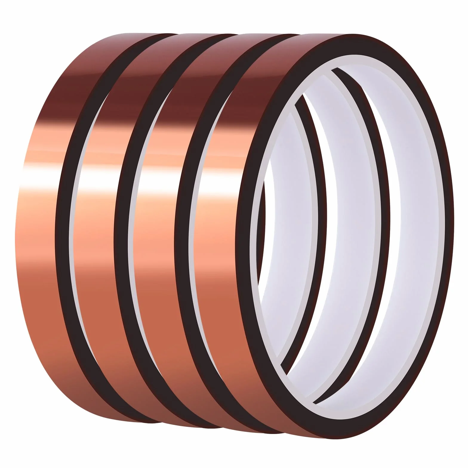 4 rollos de cinta Kapton marrón, 10 mm x 30 m, cinta térmica resistente al calor, resistente al agua, para placas de circuito, impresión de tazas, sin residuos