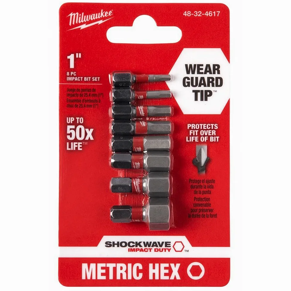 Milwaukee 48-32-4617 8 Piece Metric Hex Insert Bit Set