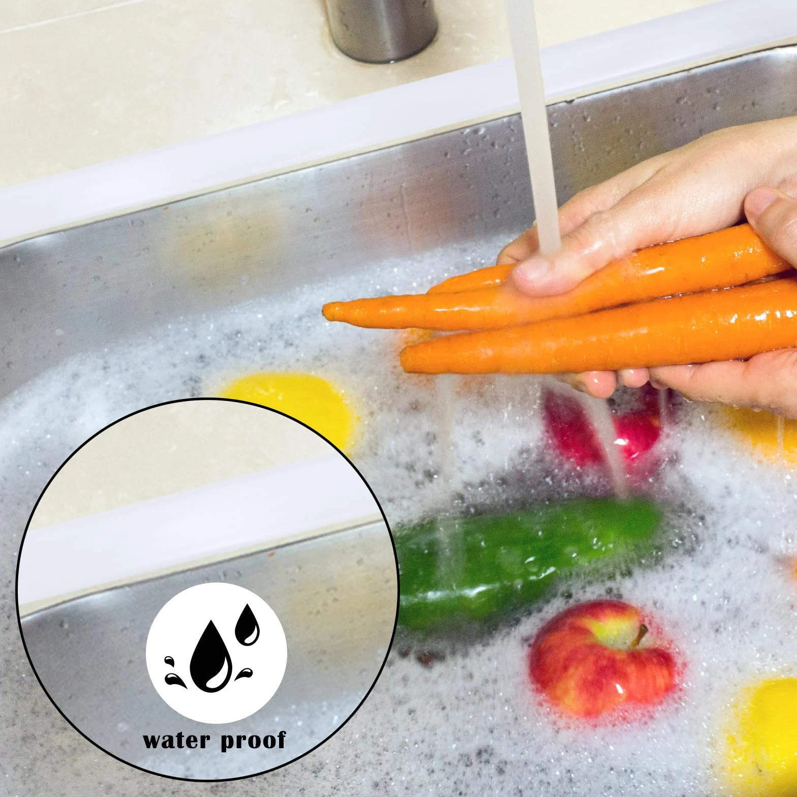 Rodapiés Flexible Autoadhesivo 50x20mmx12M PVC Adhesivo, Zócalo Cocina Baño Blanco