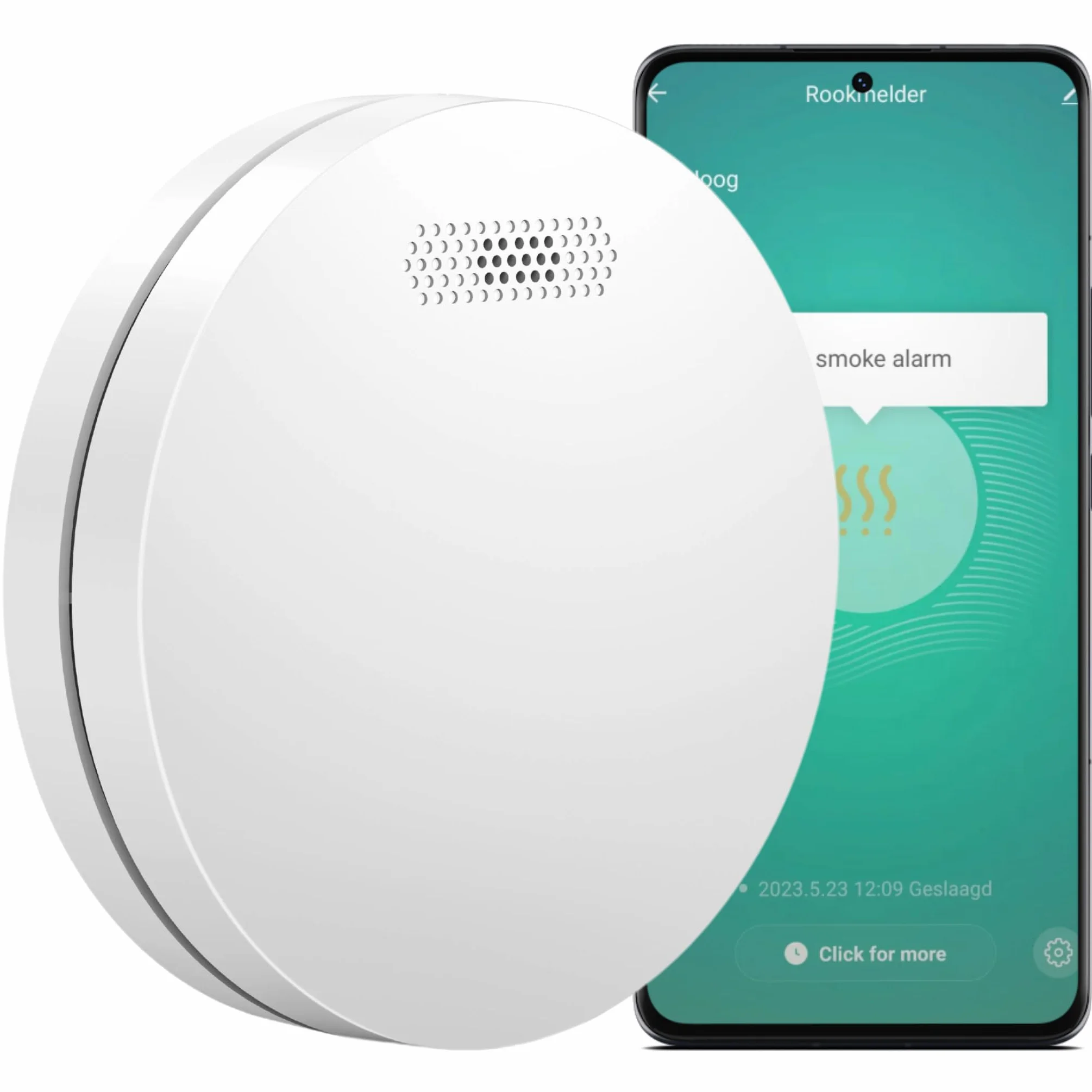 Aroha Smart Connect Detector de Humo WiFi - Batería de 10 Años - Alarma de Incendios Inteligente con Tuya & Smartlife App - Sensor de Humo, Smart Home