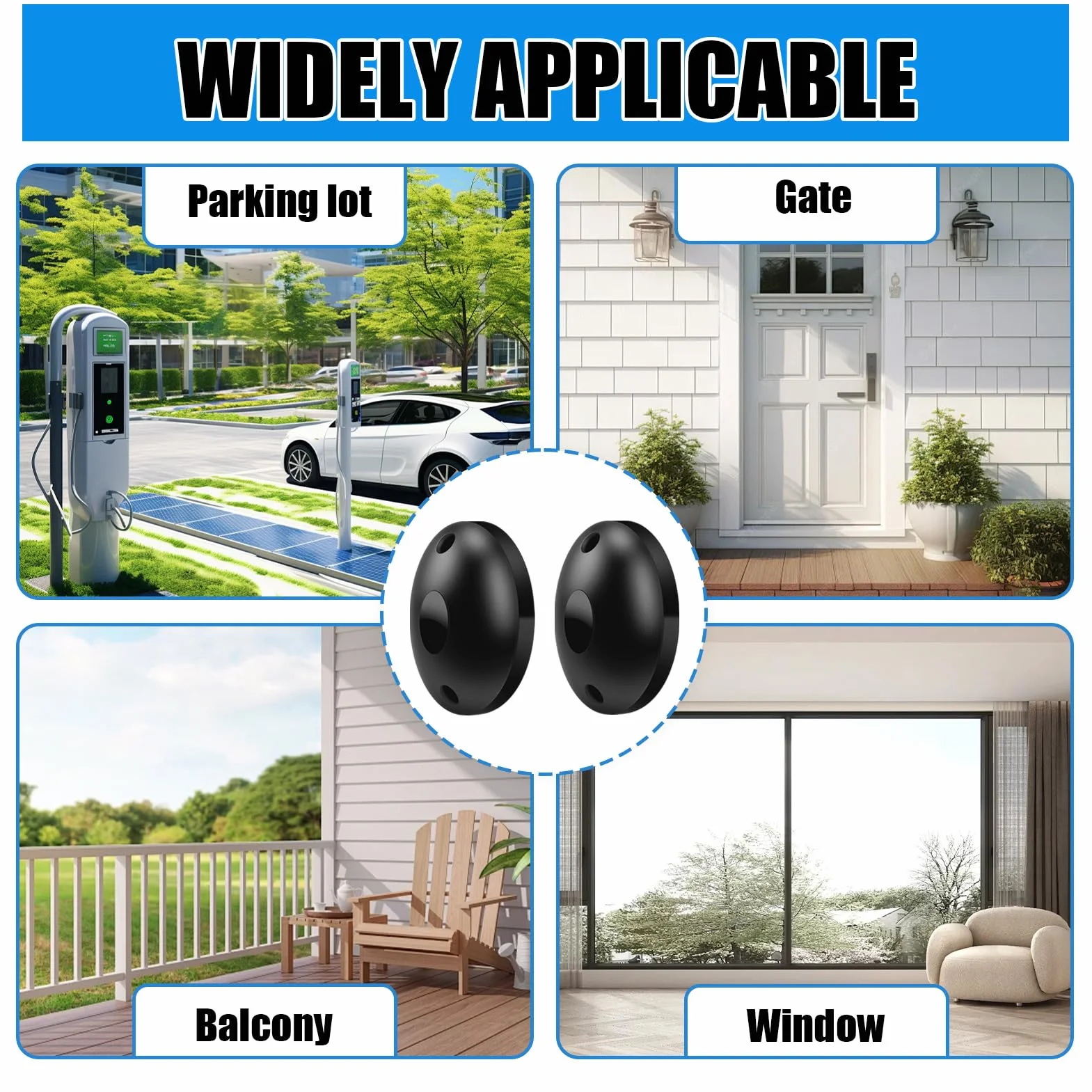 Fotocélulas Infrarrojas Universales, Par de Sensor Puerta Garaje, Fotocélula Infrarroja para Puertas Automáticas y Puertas de Garaje, Acerca de Alcance de 20 Metros, 12/24V AC/DC