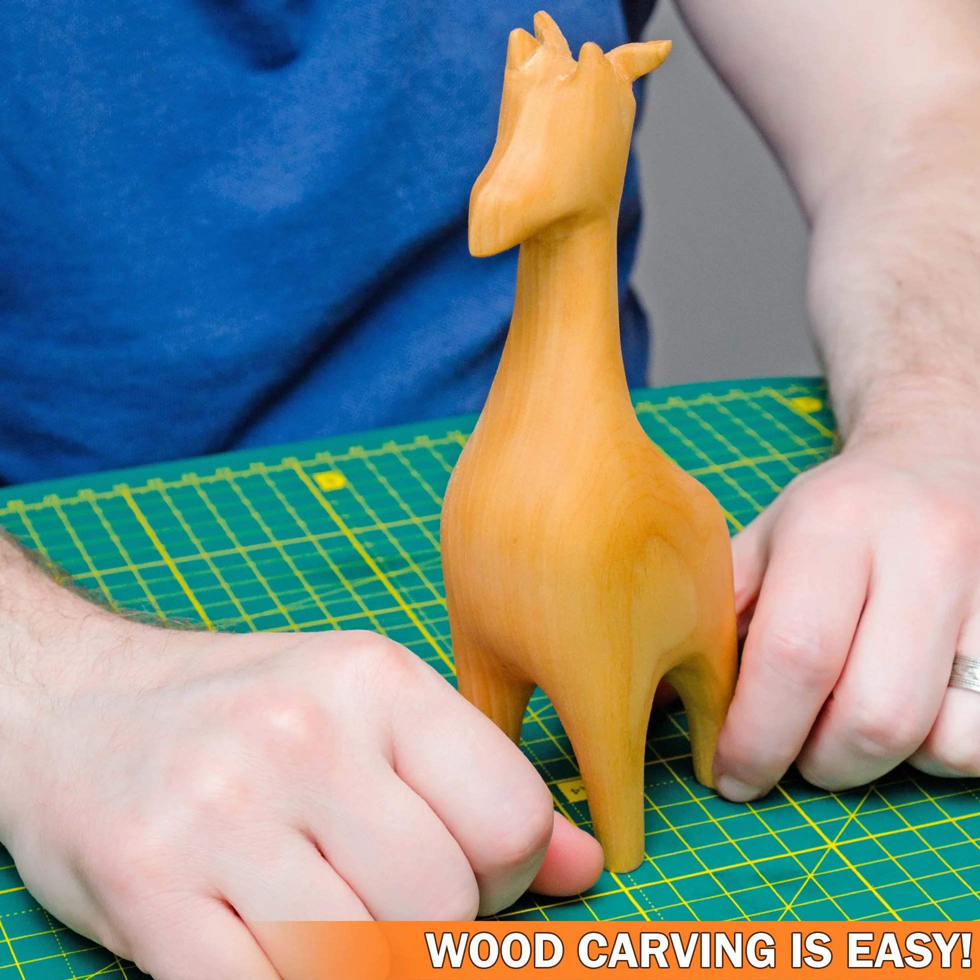 Kit de Tallado de Madera para Principiantes - Cuchillo de Acero Inoxidable - Tilo en Blanco para Niños y Adultos