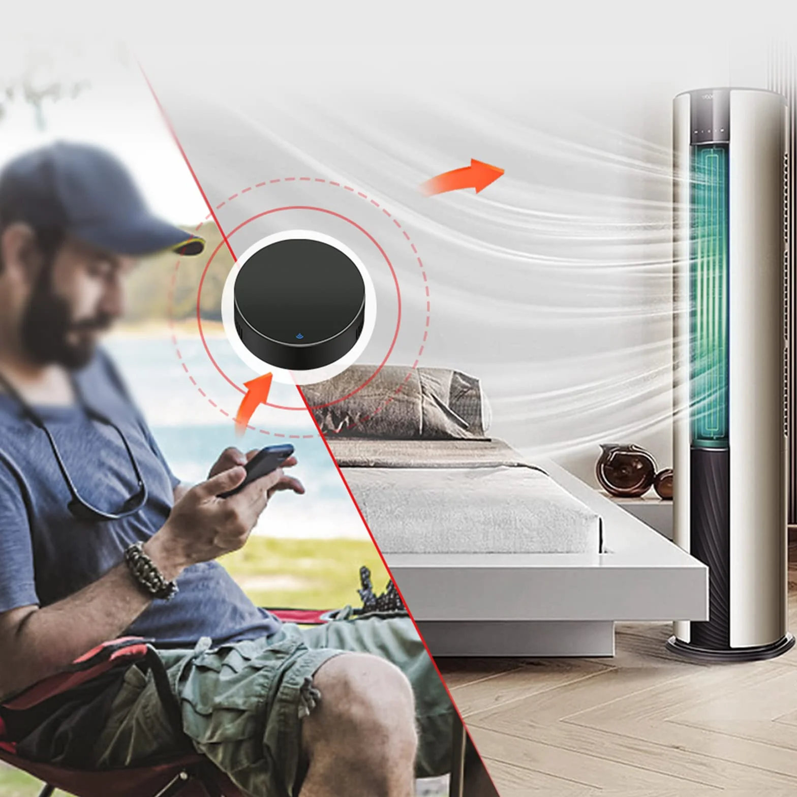 Mando a distancia universal IR WiFi TUYA con control por voz para ventiladores RF, TV, aire acondicionado y cortinas eléctricas
