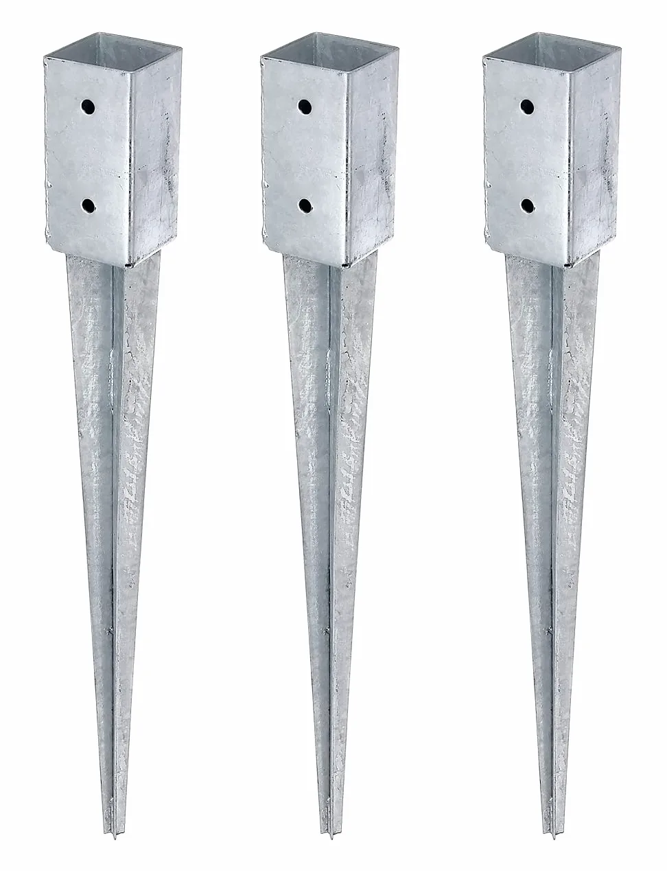 GAH-Alberts 211097 211271 - Soporte para postes de madera cuadrados, galvanizado en caliente, 71 x 71 mm/750 mm, 3 unidades