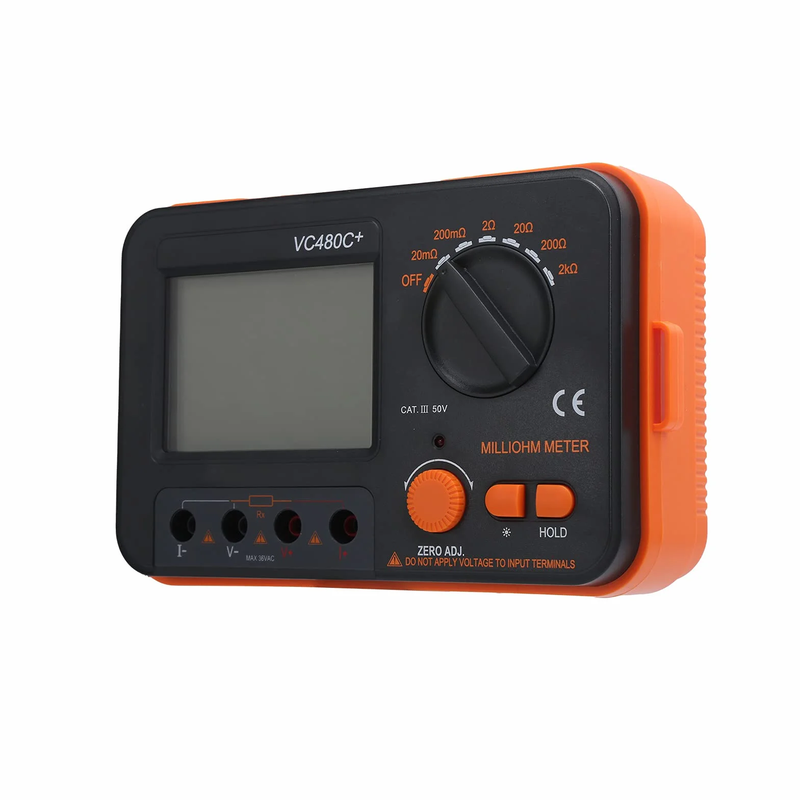 VC480C Digital Milliohm Meter 4-Wire Low Resistance Tester LCD Display 0.01MΩ-2kΩ