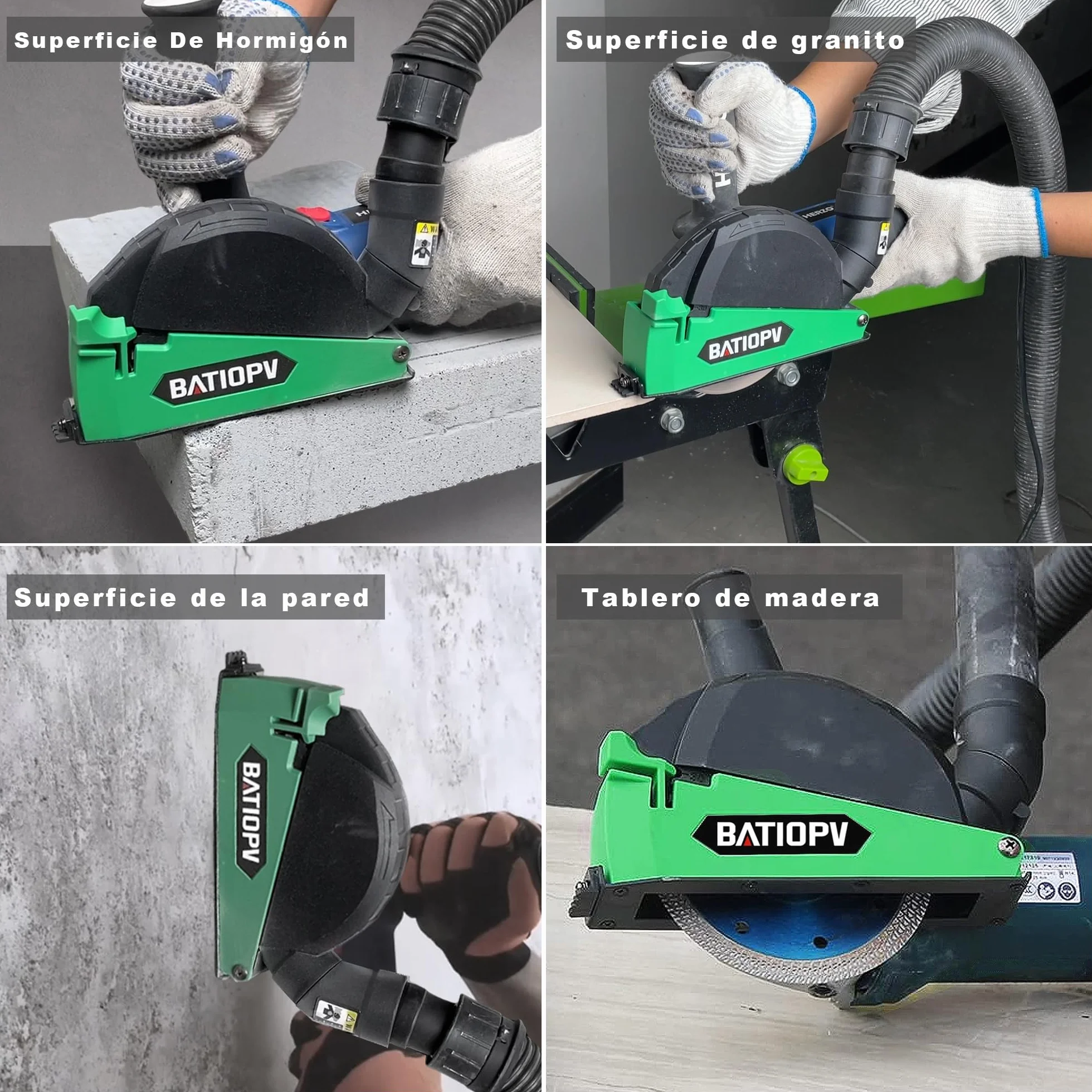 Accesorio de Guía de Corte con Aspiración, Compatible con Amoladoras y Discos de 115/125 mm, Diseño con Caperuza de Cierre Rápido Ø 125 mm