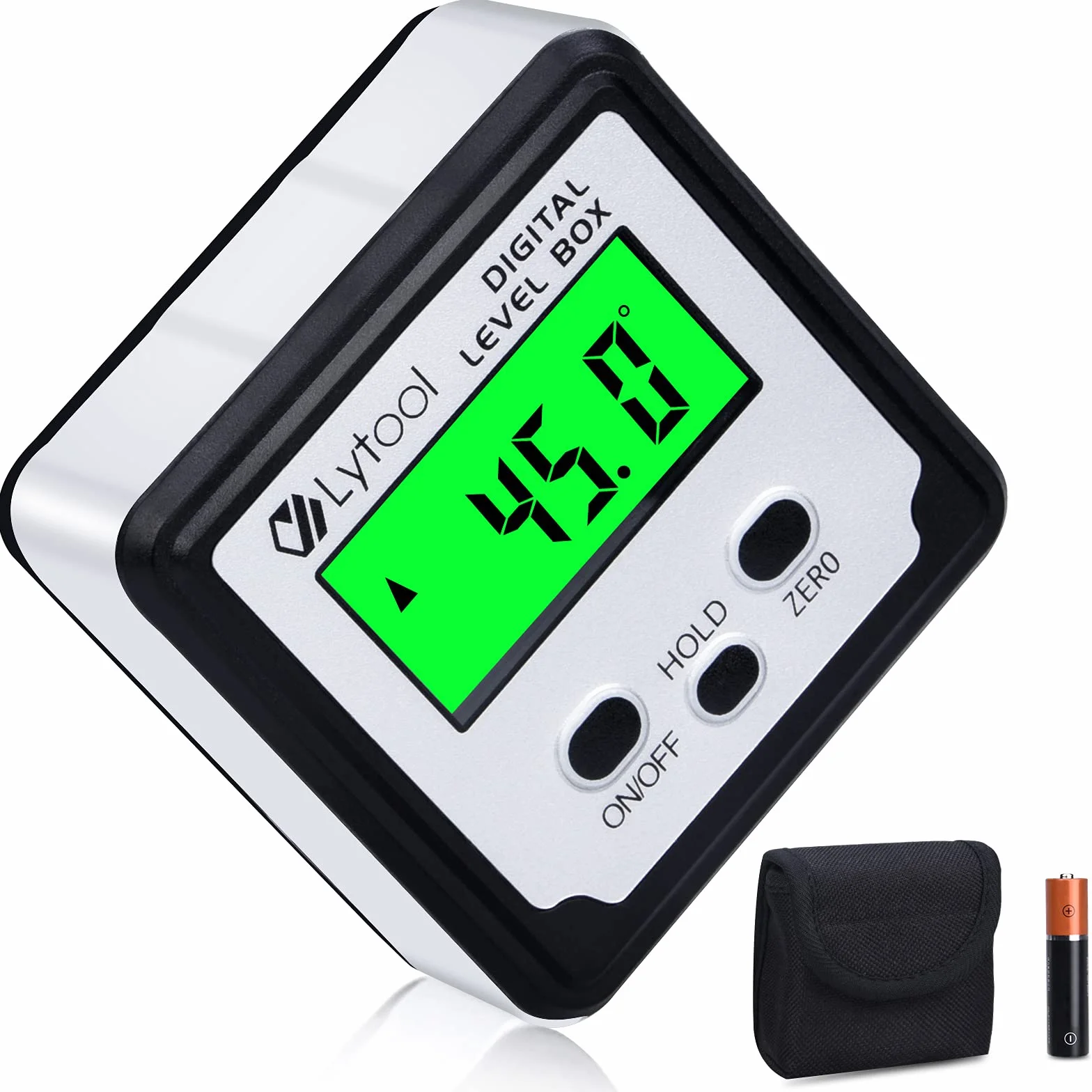 Inclinometro Digital, Lytool Buscador de Ángulo Transportador Base Medidor de Ángulos con LCD Pantalla, 0-360 ° de Nivel Digital, Base Magnética