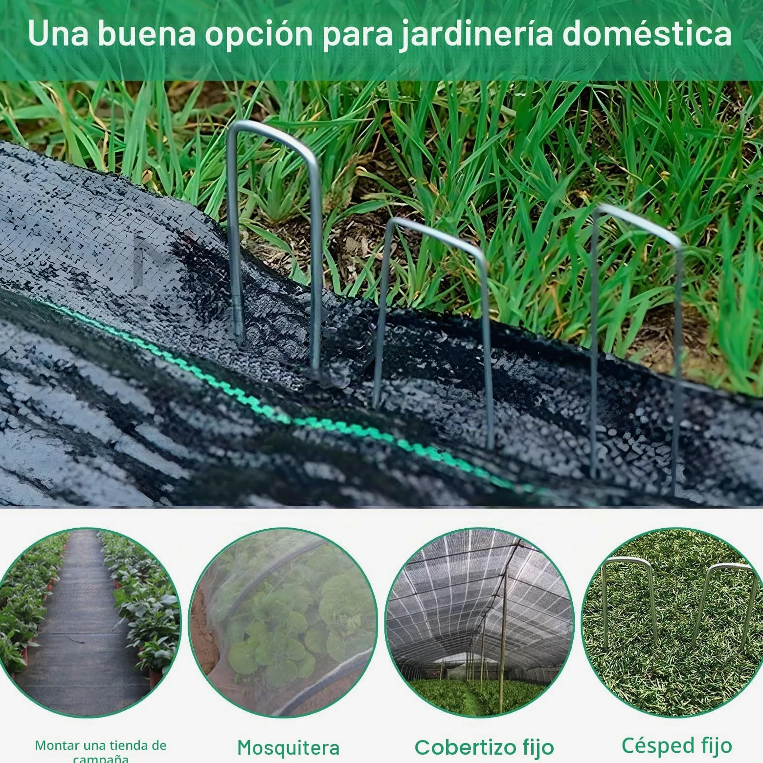 Frasheng Grapas Césped Artificial, 100 Grapas para Jardín y 30 Arandelas, 150x30x3mm, Acero Galvanizado, Grapas para Malla Antihierba, Cesped Artificial y Jardin