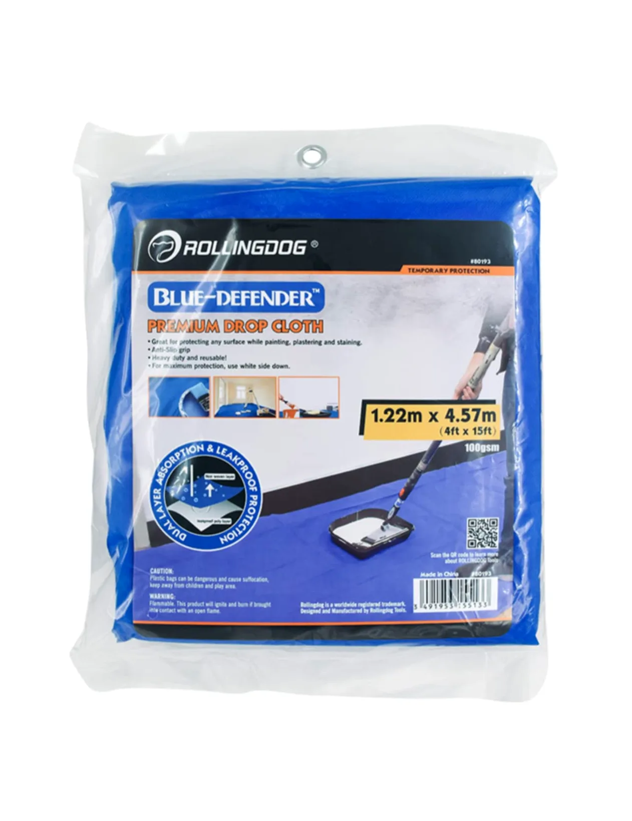 ROLLINGDOG Blue Defender Premium - Paño de limpieza (4 x 15 pies)