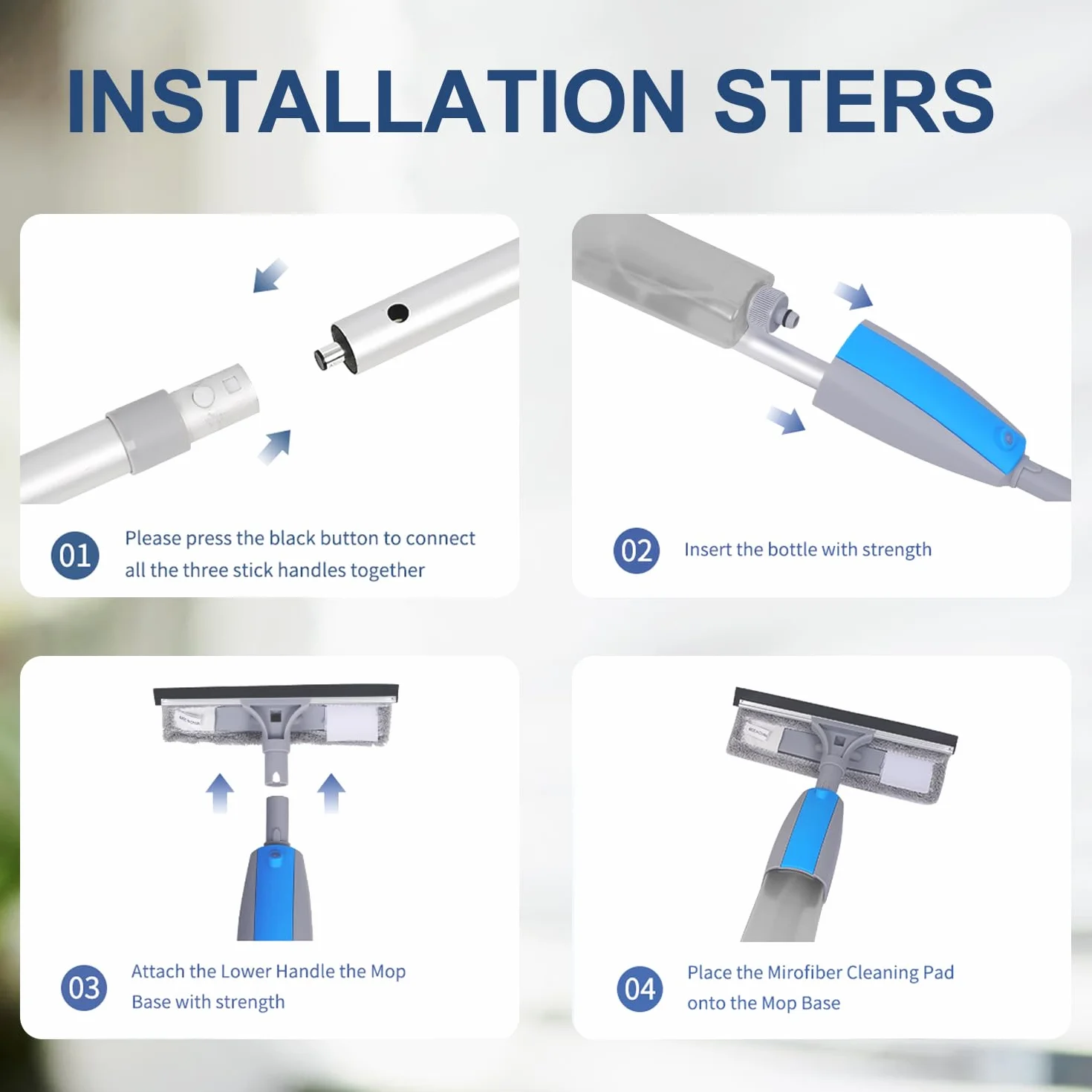 Herramienta Limpiacristales con Rociador, Kit de Limpieza 3 en 1 con Poste de Extensión, Rasqueta de Cristal Profesional de 190cm con 3 Paños de Microfibra para Automóviles y Ventanas Exteriores Altas
