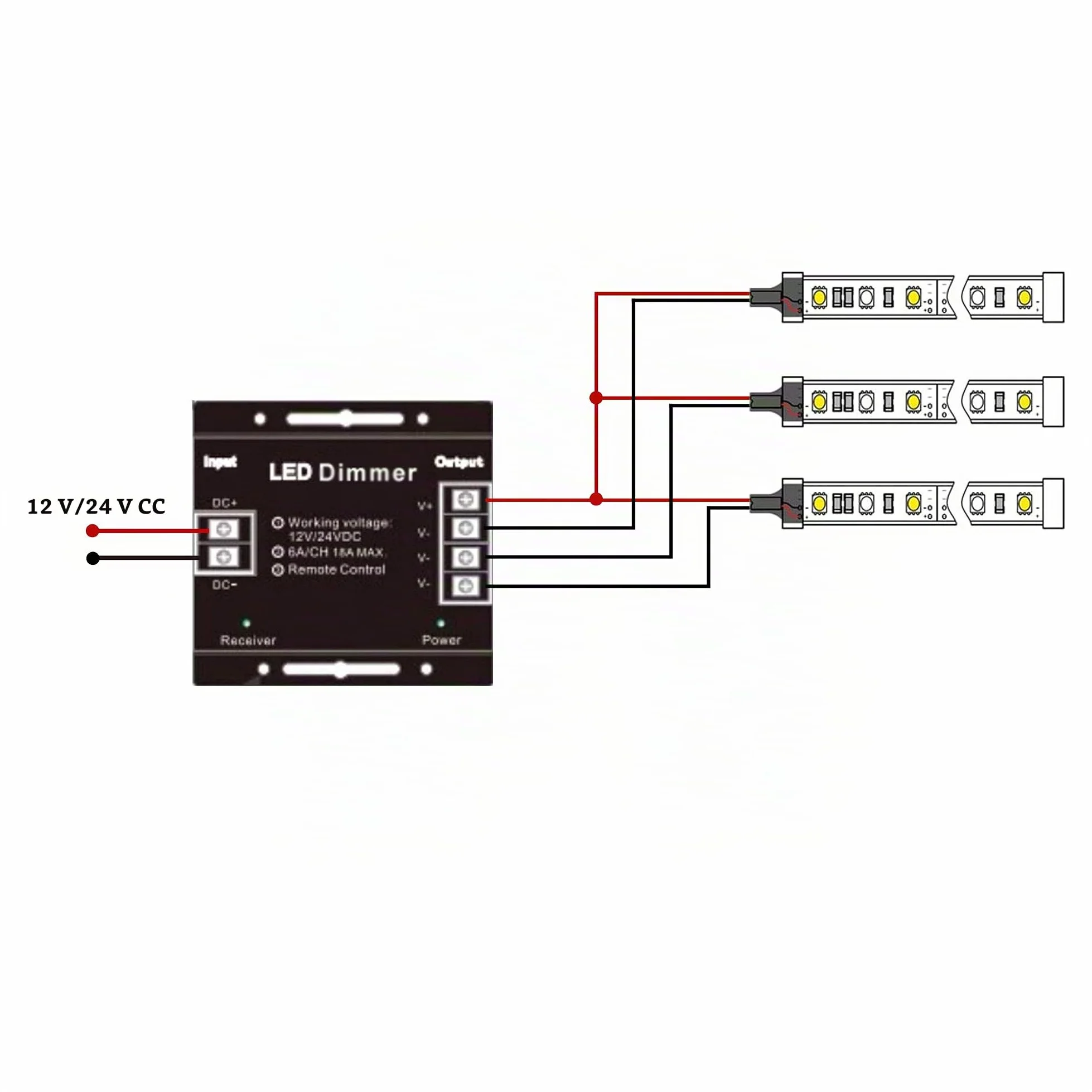 Regulador de Intensidad LED Táctil, 12 V CC, Con Mando a Distancia Para Lámparas LED Regulables, Voltaje CC (18