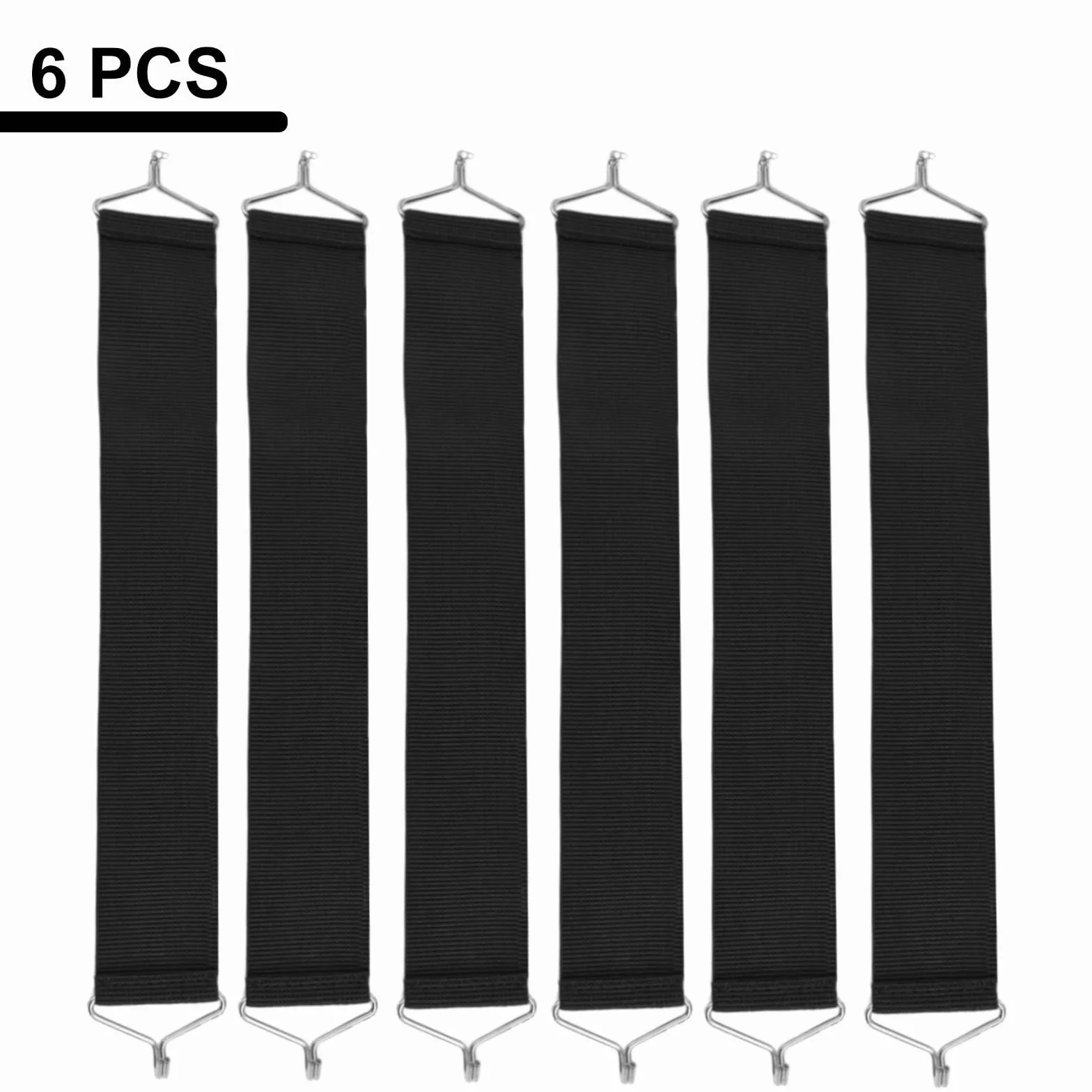 6 correas gruesas de repuesto para silla de gravedad, patio, reclinable, tumbona, cordón elástico, cordones elásticos con ganchos, piezas de reparación fuertes para sala de estar (negro)