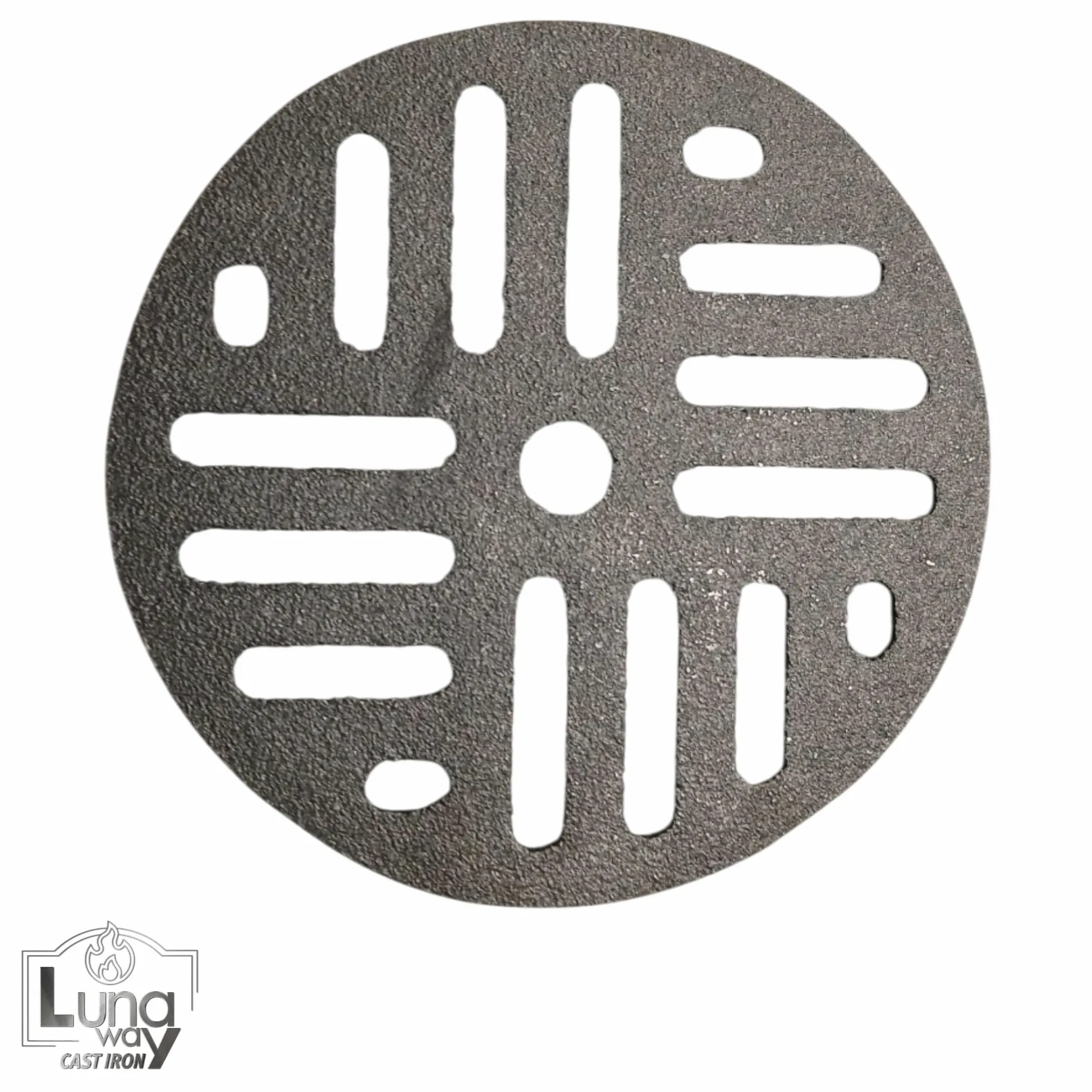 Rejilla de ceniza de hierro fundido circular | Reemplazo universal para estufas de madera, chimeneas y hornos | Grosor 1 cm, Ventilación optimizada | Diámetro 13,5 cm