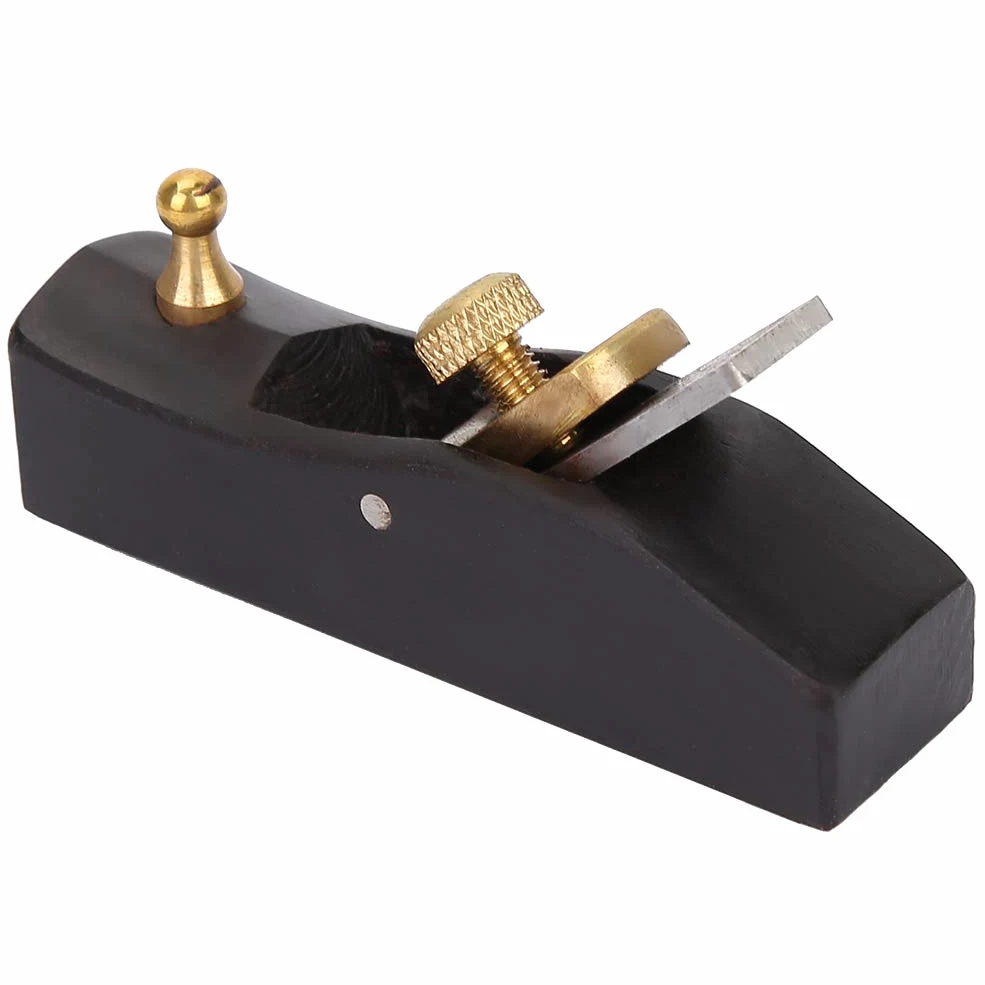 Herramienta de cepillado manual de carpintería, mini carpintero de ébano Herramienta de bloque asesino de aviones Woodcraft, corte pulido desbarbado cepilladora plana de bricolaje(80mm)