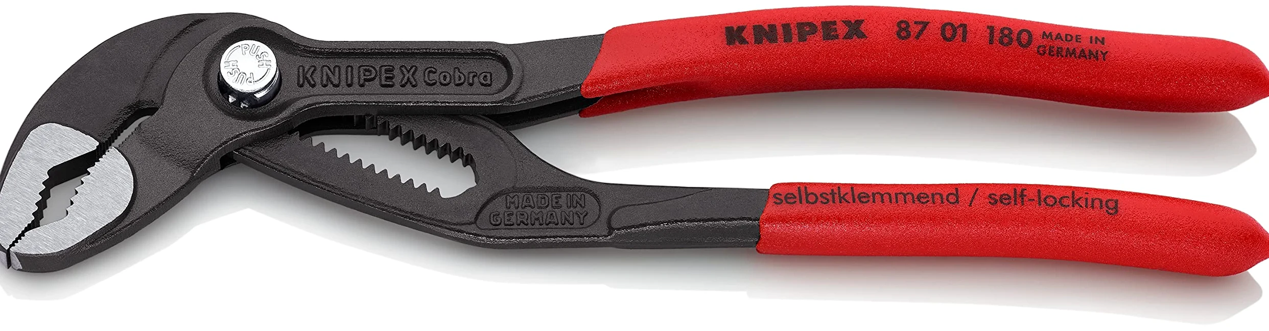 KNIPEX Cobra Tenaza de agarre pico loro Mangos plasticos por inmersión antideslizantes 180 mm, 87 01 180
