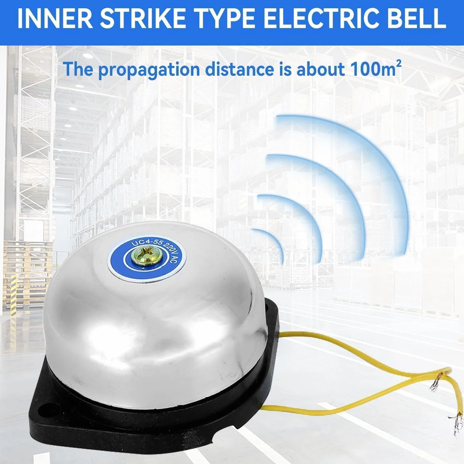Agatige Timbre Eléctrico de Acero Inoxidable 220V 5W para Hogar Escuela Alarma Incendios