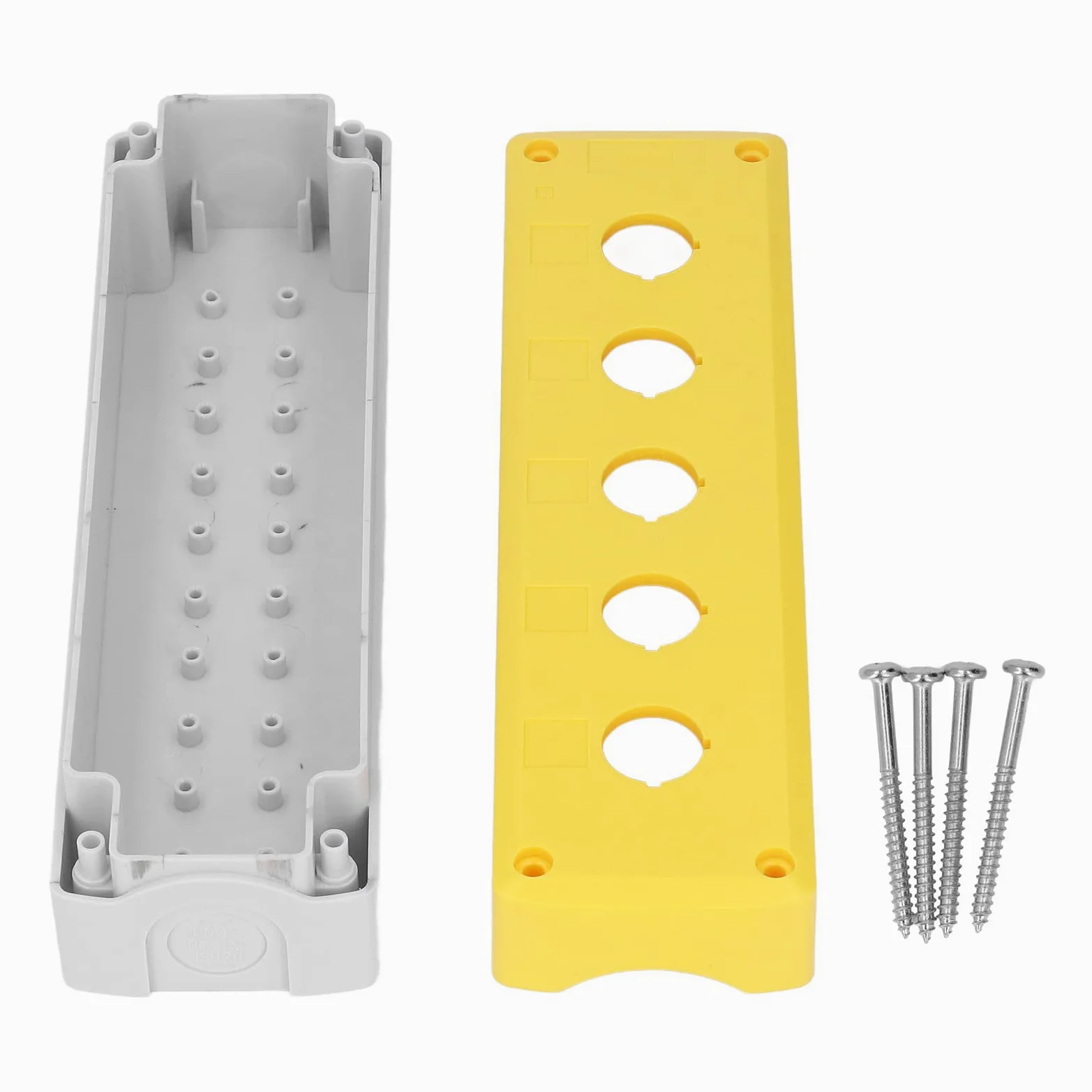 Hyuduo Caja de Pulsadores Impermeable IP66 con 5 Agujeros, Carcasa Industrial para Estación de Control de Equipos Eléctricos y Cuadro de Mandos Botonera