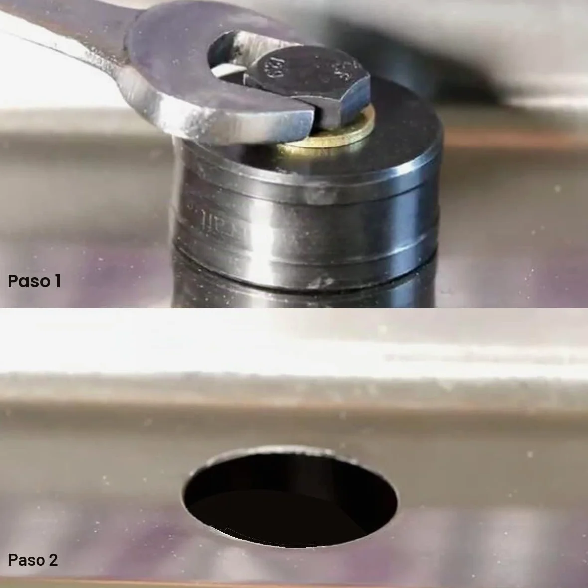 SagaSave Perforadora de agujero de perforación de chapa de 32,5 mm, cortador de agujero hexagonal de metal para fregadero, placa de acero, acero inoxidable, metal