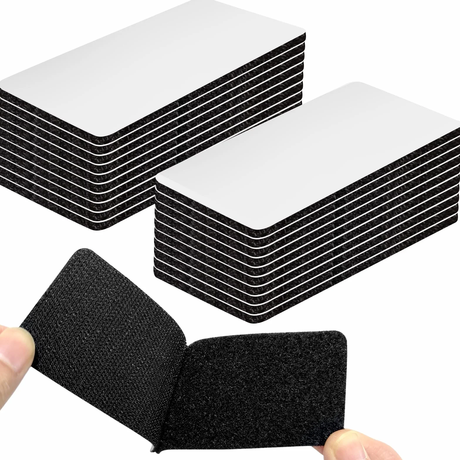 Redamancy 20 Pares Gancho y Cinta de Lazo, Adhesivo Doble Cara Fuerte, Adhesivo Fuerte para Alfombra, Decoraciones y DIY (5x10cm)