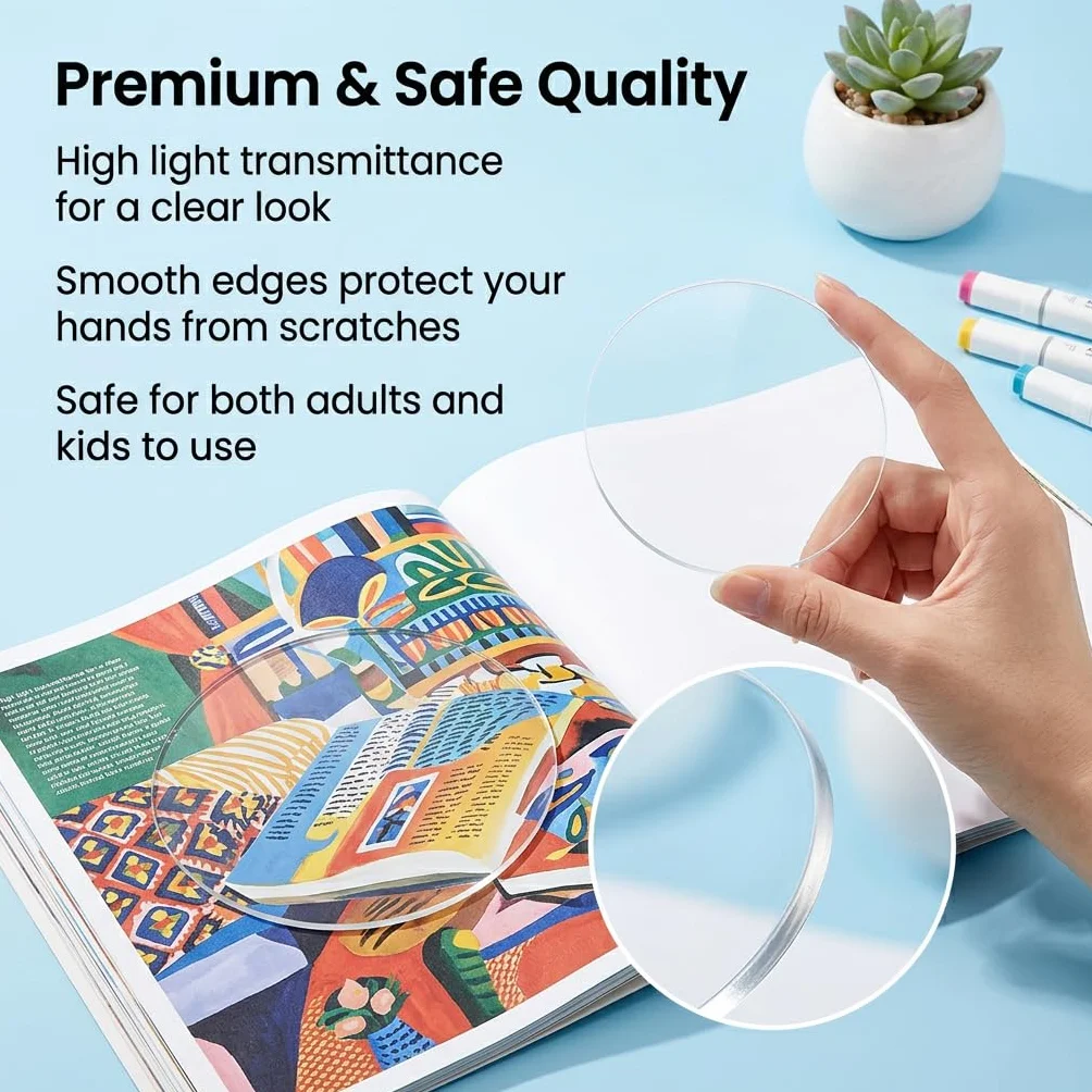 30 discos acrílicos redondos con agujero de 7,5 cm, placas de 1 mm de grosor, transparentes para plóter en blanco, placa de cristal acrílico para pintar, llaveros, manualidades y decoración de bodas
