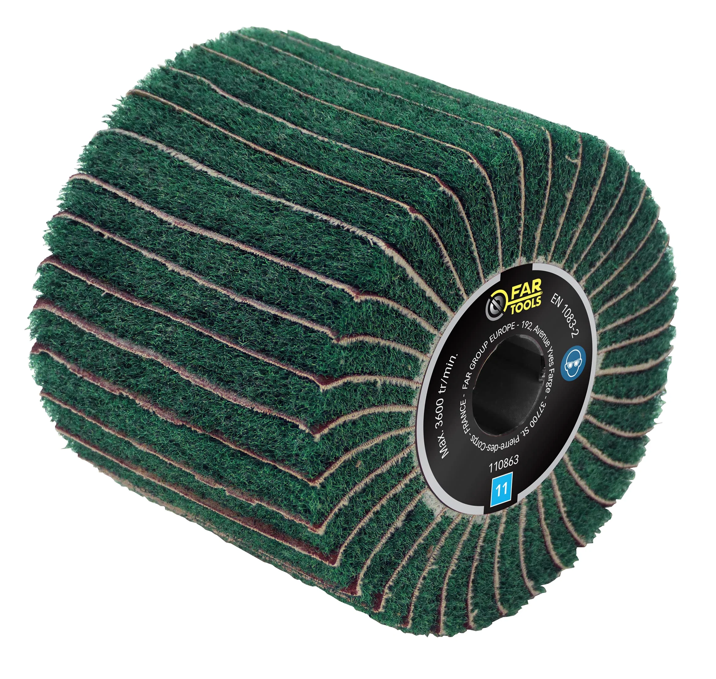 Cepillo de fibra sintética y láminas abrasivas Ø120 mm/L100 mm