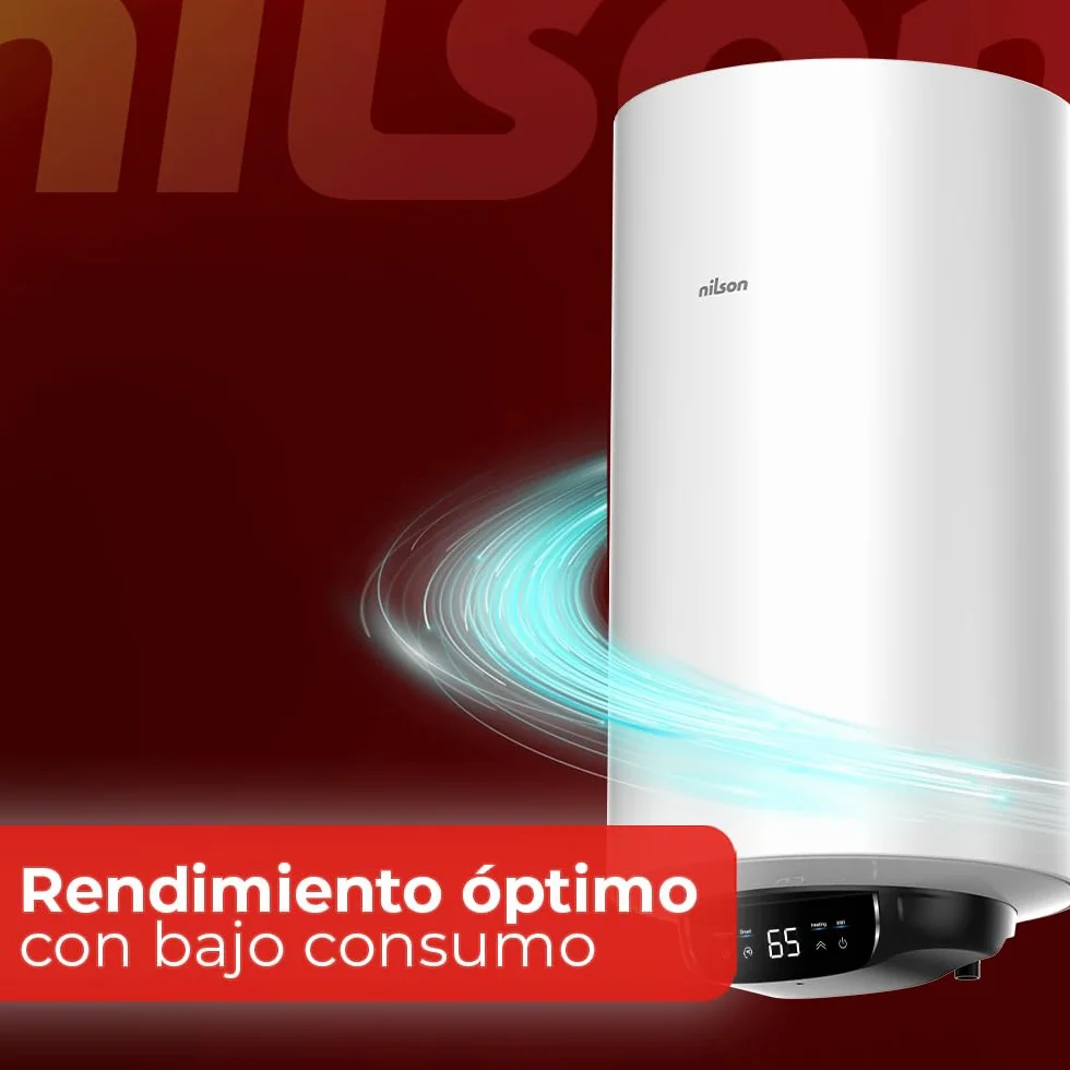 Nilson Termo Eléctrico Vertical 50 Litros NT5000EADW 1500W Acero Inoxidable Blanco Clase B