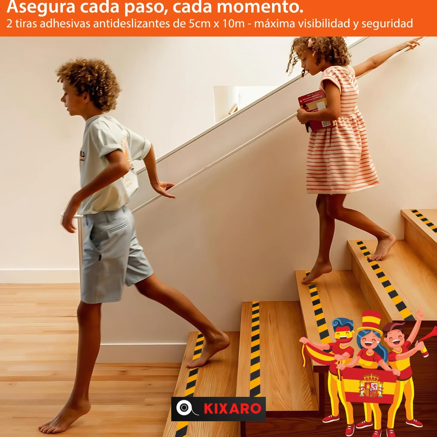 Cinta Antideslizante Escaleras Piscina Bañera Suelo 10m x 5cm Cinta Antideslizante Adhesiva Amarillo Negro x2 Rollos Tiras Antideslizantes Exterior Interior ✯GARANTÍA VIDA✯ Antideslizante Escalera
