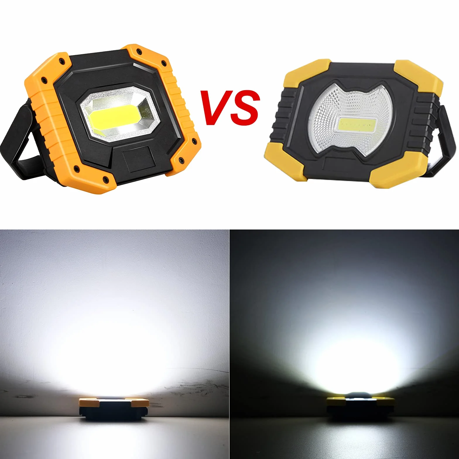 Foco LED Recargable T-SUN 2 Packs Luz LED Trabajo Portátil 30W 2000LM Foco Led Bateria 3 Modos Foco de Trabajo LED USB para Camping, Taller, Pesca, Emergencia